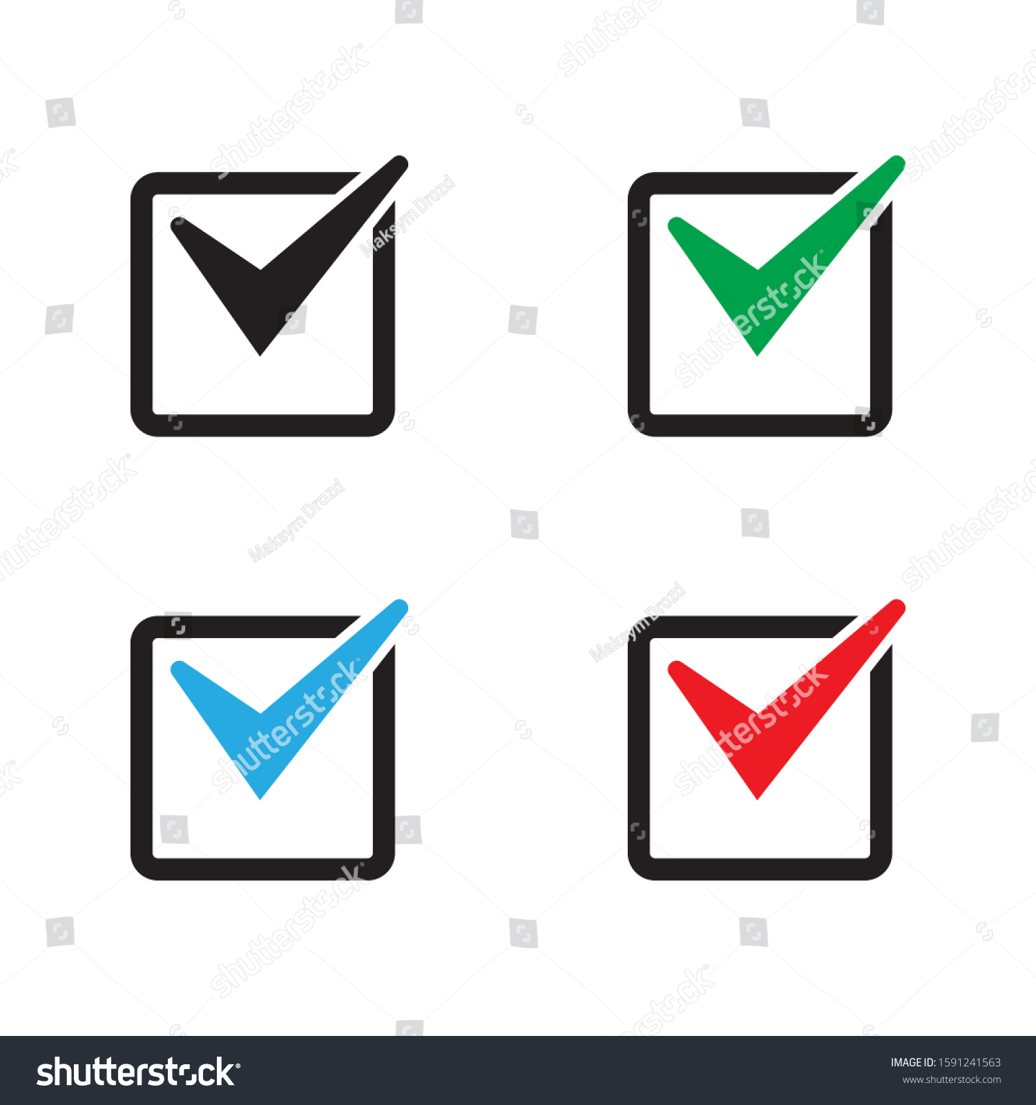 Tick Icon Check Mark Verify Icon 库存矢量图（免版税）1591241563 Shutterstock