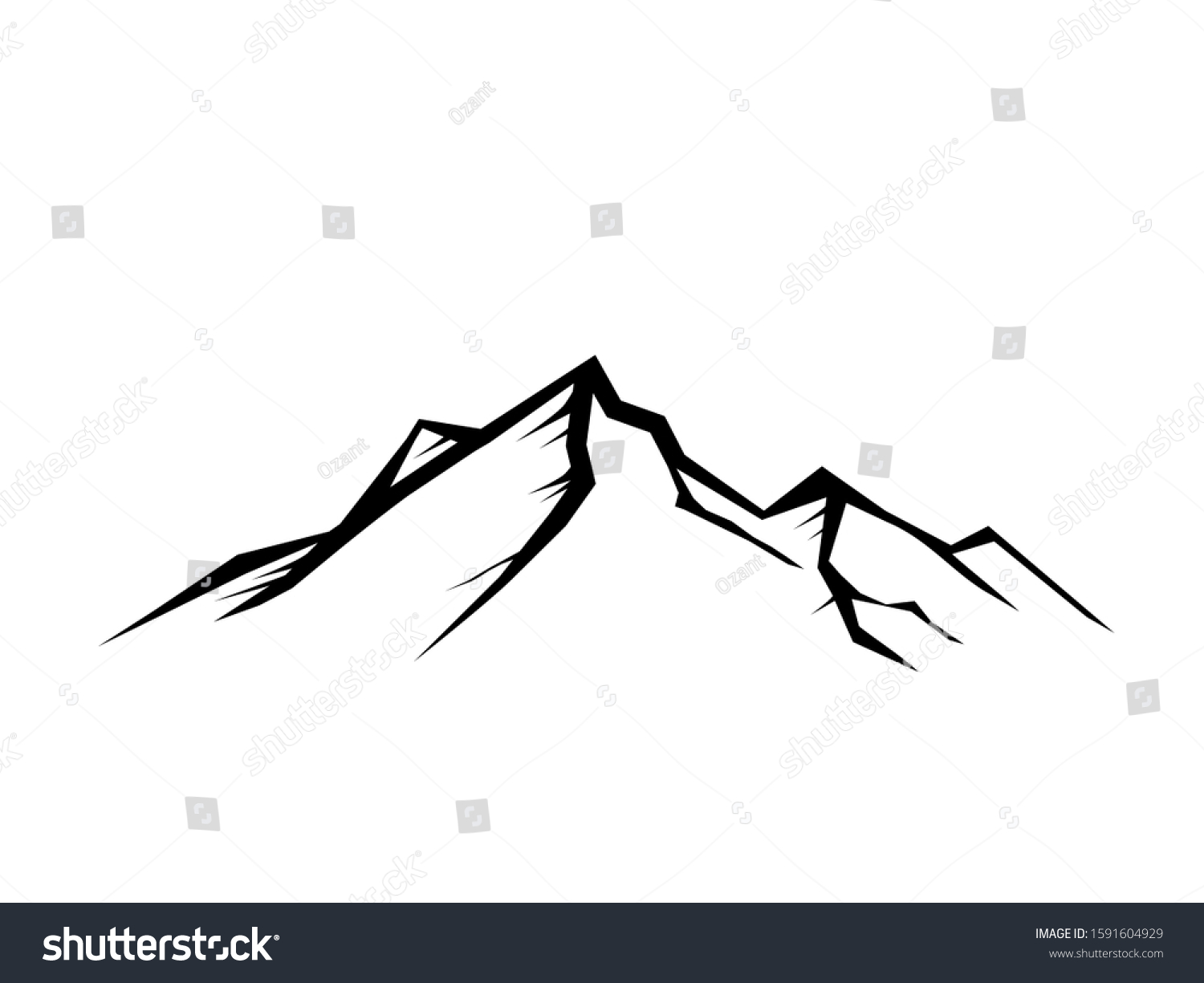 Scribble Illustration Mountain Sketch Drawing Top Stock Vector (Royalty ...