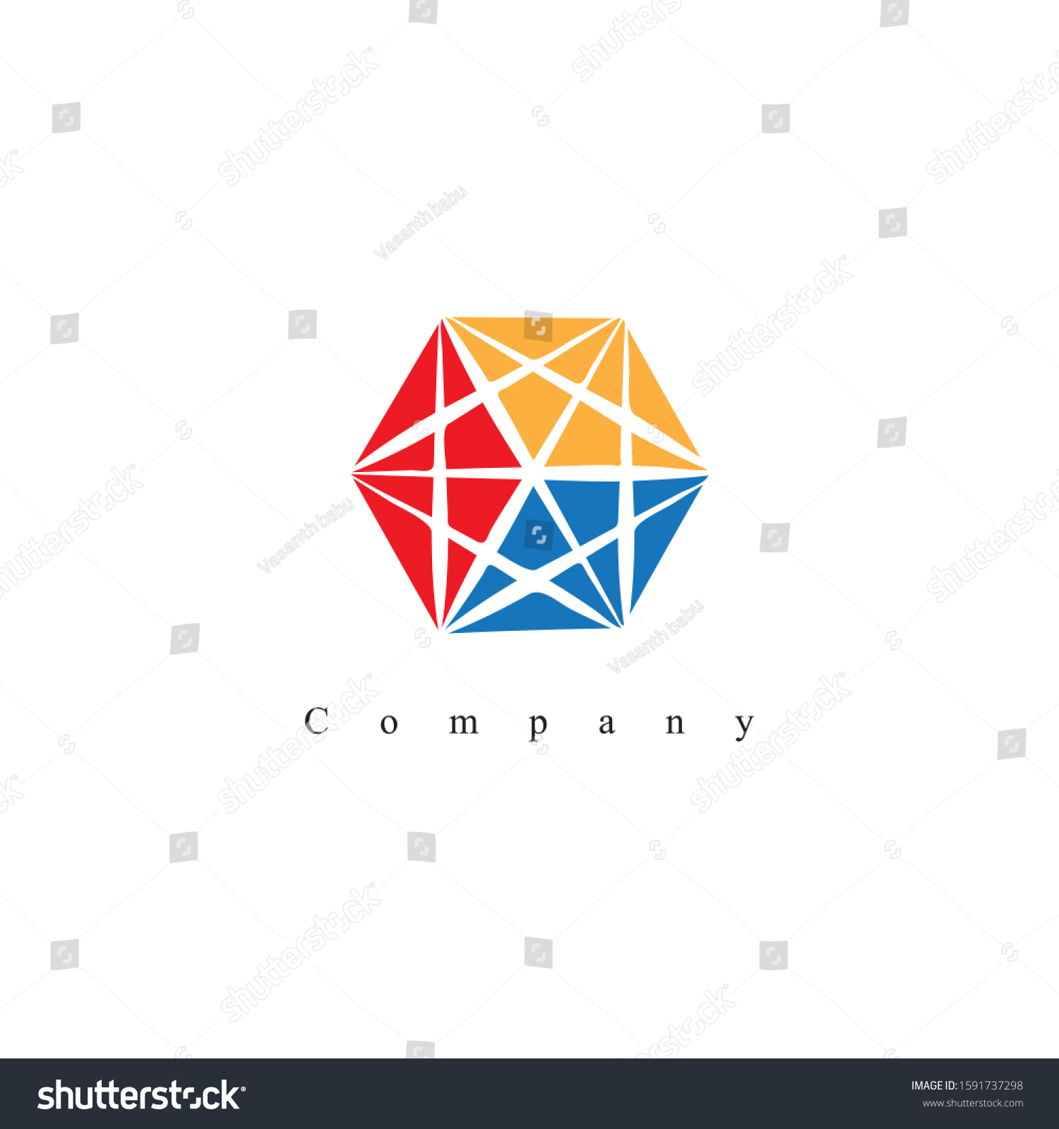 Abstract Logo Design Cube Three Colors Stock Vector (Royalty Free ...