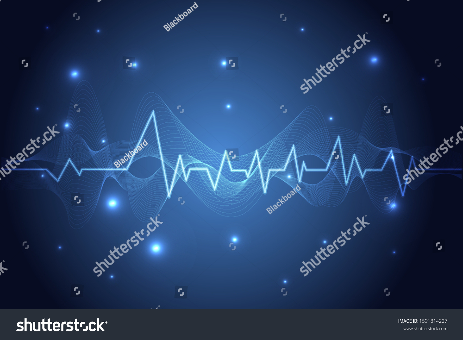 Blue Heart Pulse Monitor Signal Heart Stock Vector Royalty Free 1591814227 Shutterstock 9963