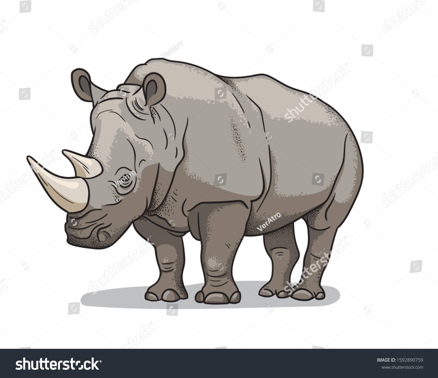 Носорог мультяшный без фона