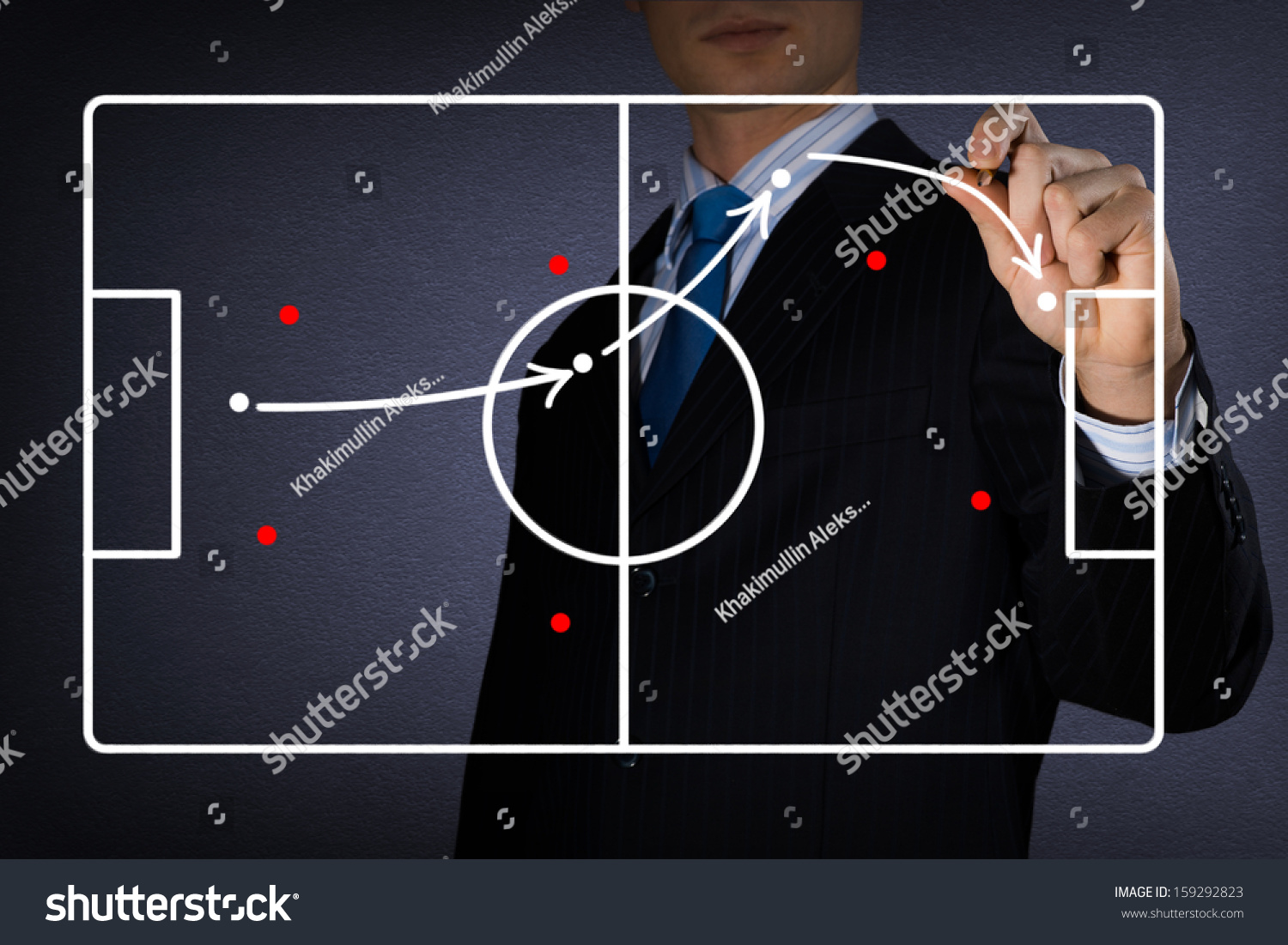 Image Coach Draws Diagram Football Game Stock Photo 159292823 ...