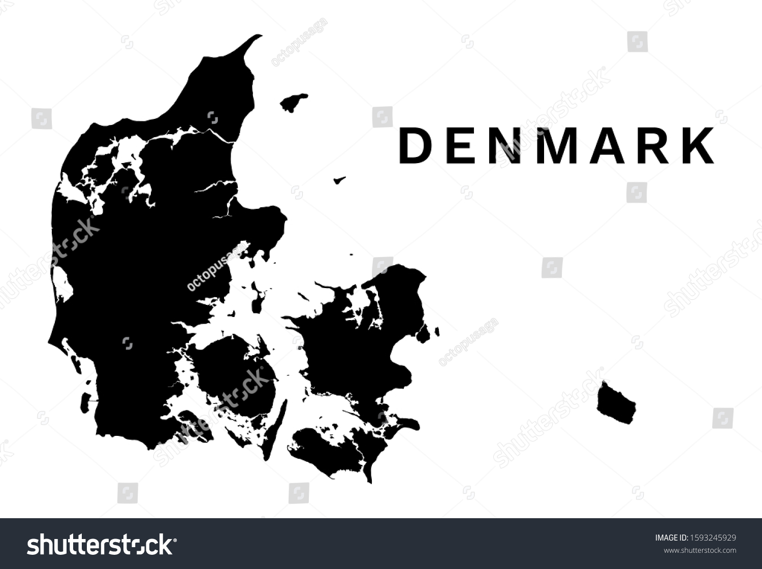 Denmark Map Vector Blank Map Denmark 1593245929 Stock Vector Denmark Map Vector Blank Map Of Denmark Black Silhouette Highly Detailed Vector Eps Isolated On 1593245929