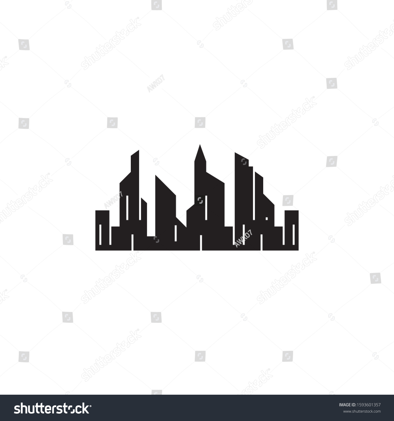 City Skyline City Silhouette Logo Icon Stock Vector (Royalty Free ...