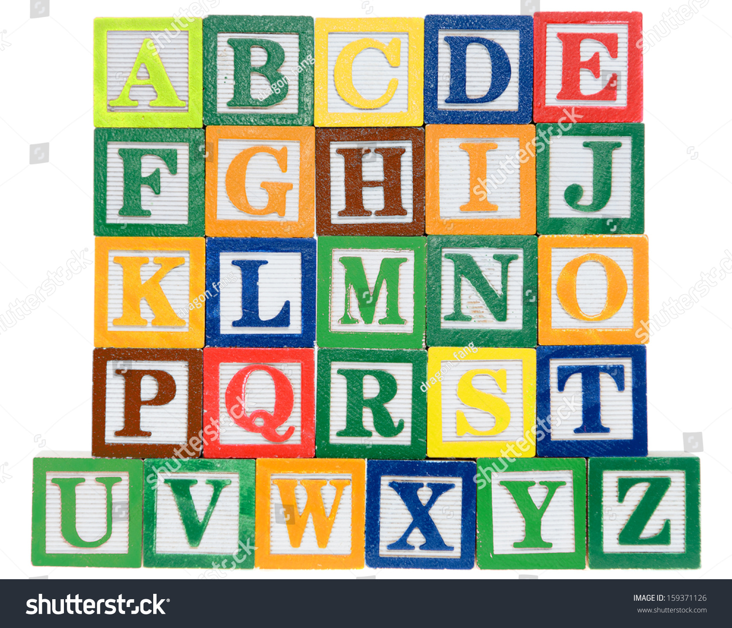 Letter Blocks Alphabetical Order Isolated On Stock Photo 159371126 ...