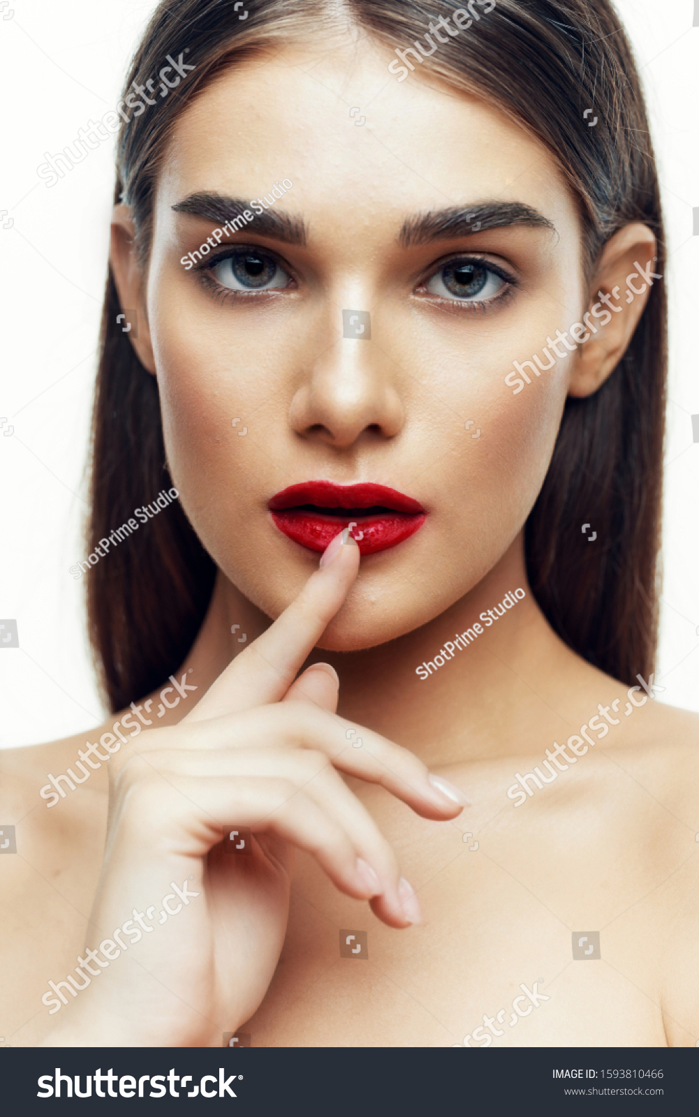 Beautiful Glamor Woman Naked Shoulders Health库存照片1593810466 Shutterstock