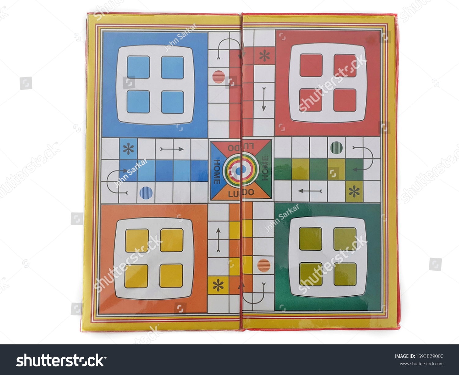 Ludo Board Isolated On White Background Stock Photo 1593829000