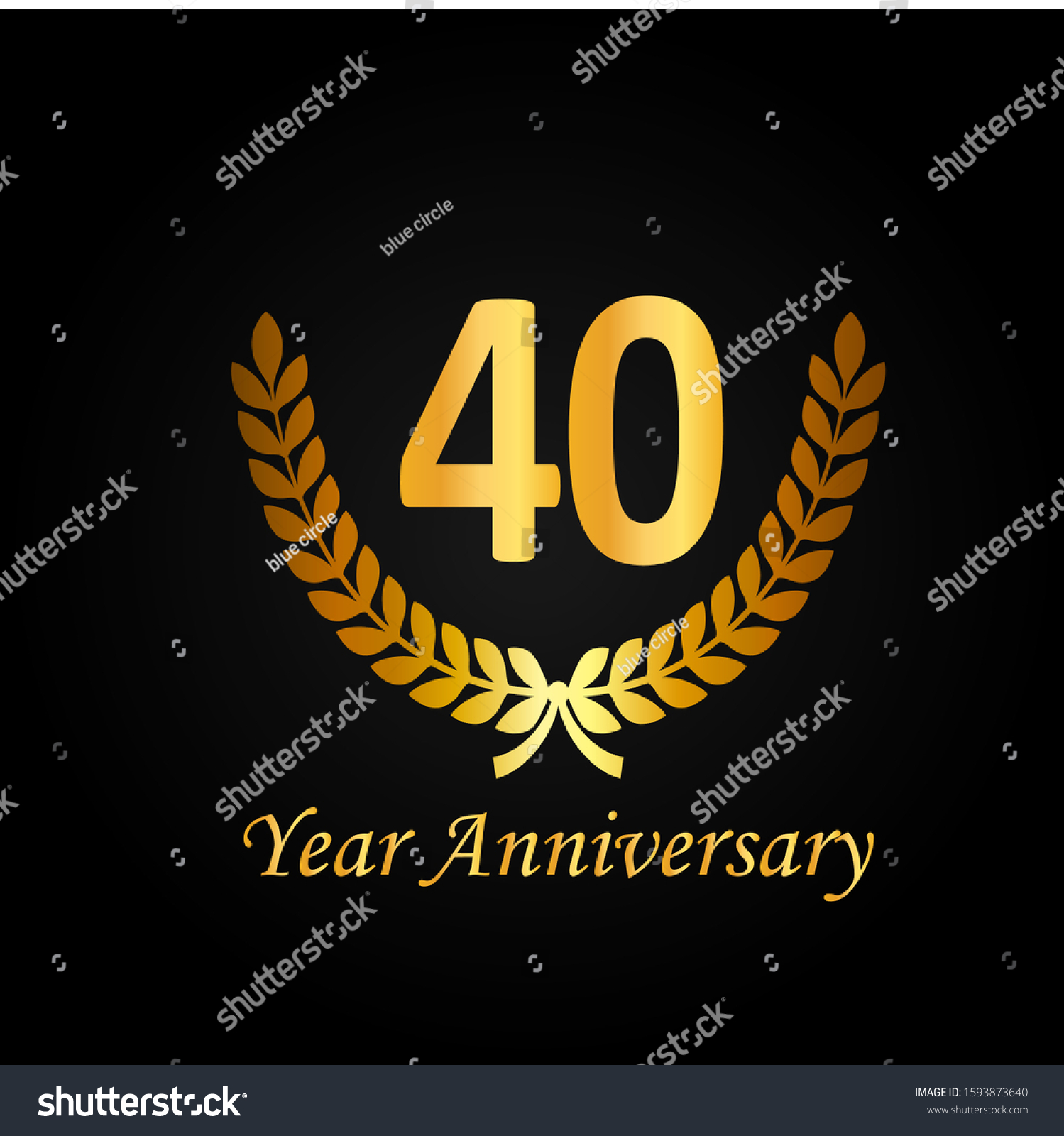 40th Gold Anniversary Celebration Logo Golden Stock Vector (Royalty ...