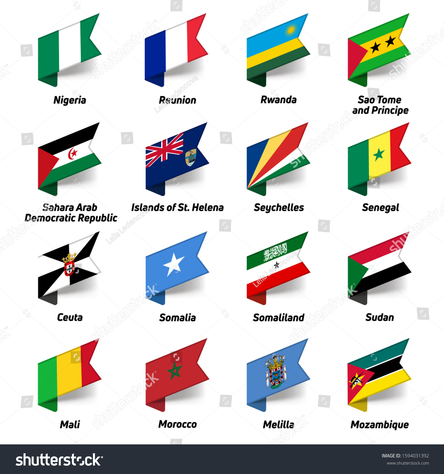 flags of africa with names