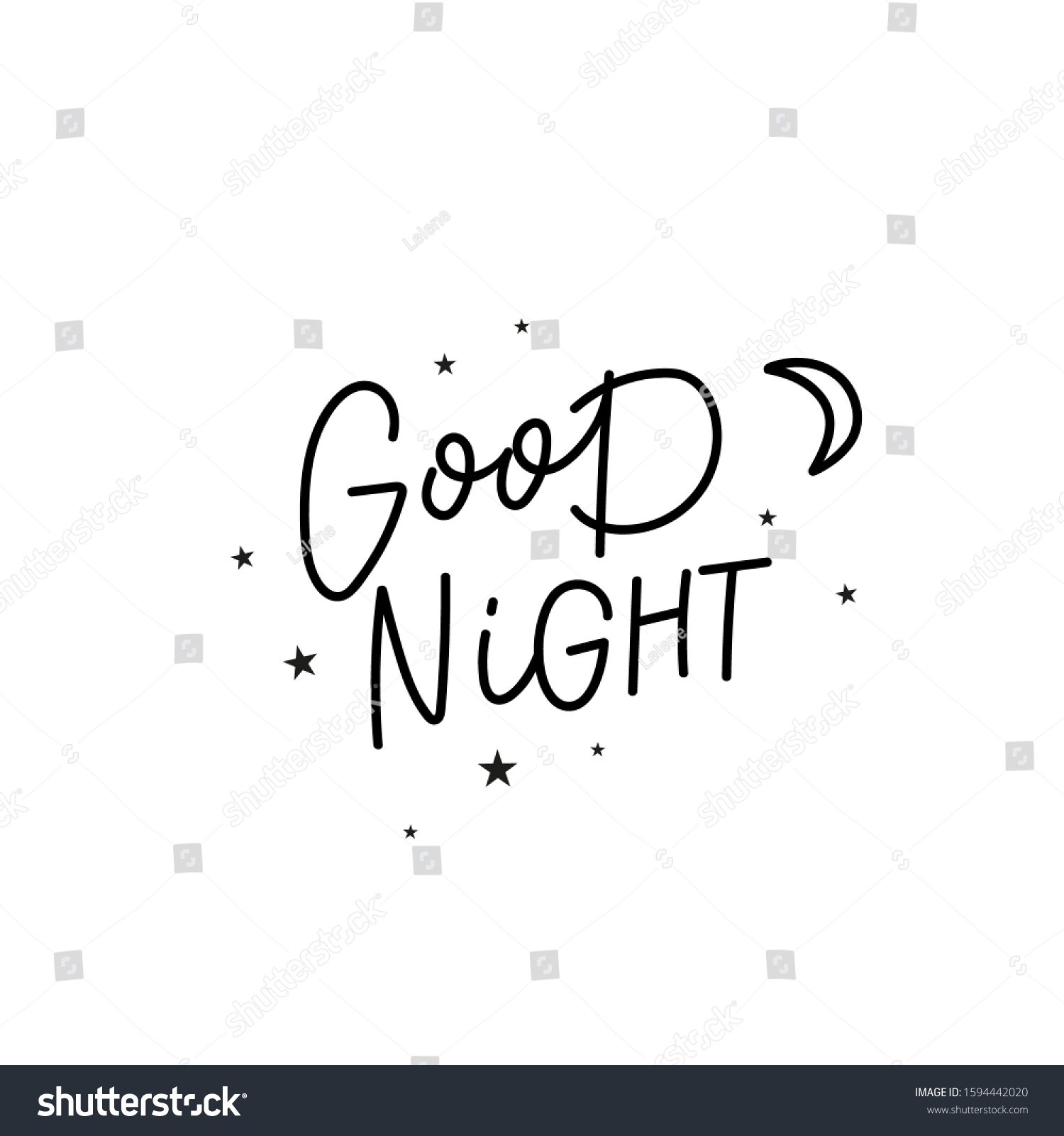Good Night Quote Lettering Calligraphy Inspiration Stock Vector ...