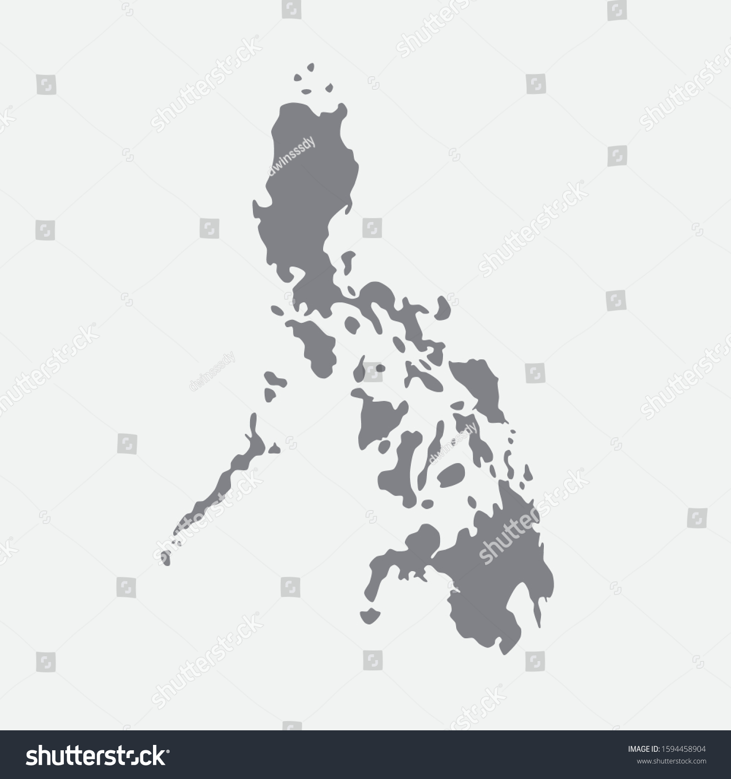 Silhouette Philippines Map Vector Stock Vector (Royalty Free ...