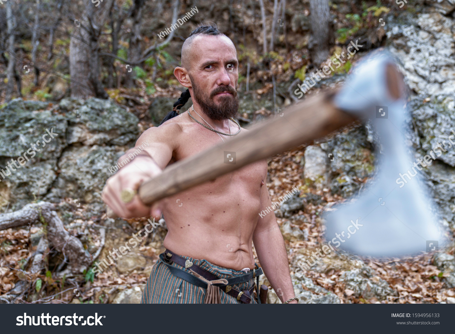 Brutal Viking Naked Torso Weapons His Stock Photo Shutterstock