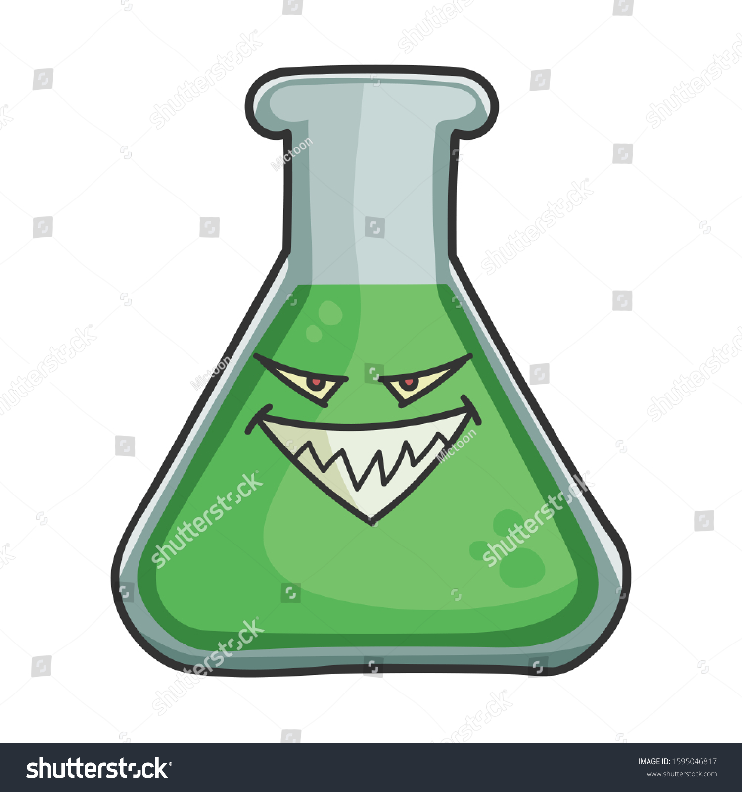 Evil Science Test Tube Cartoon Isolated Stock Vector (Royalty Free ...