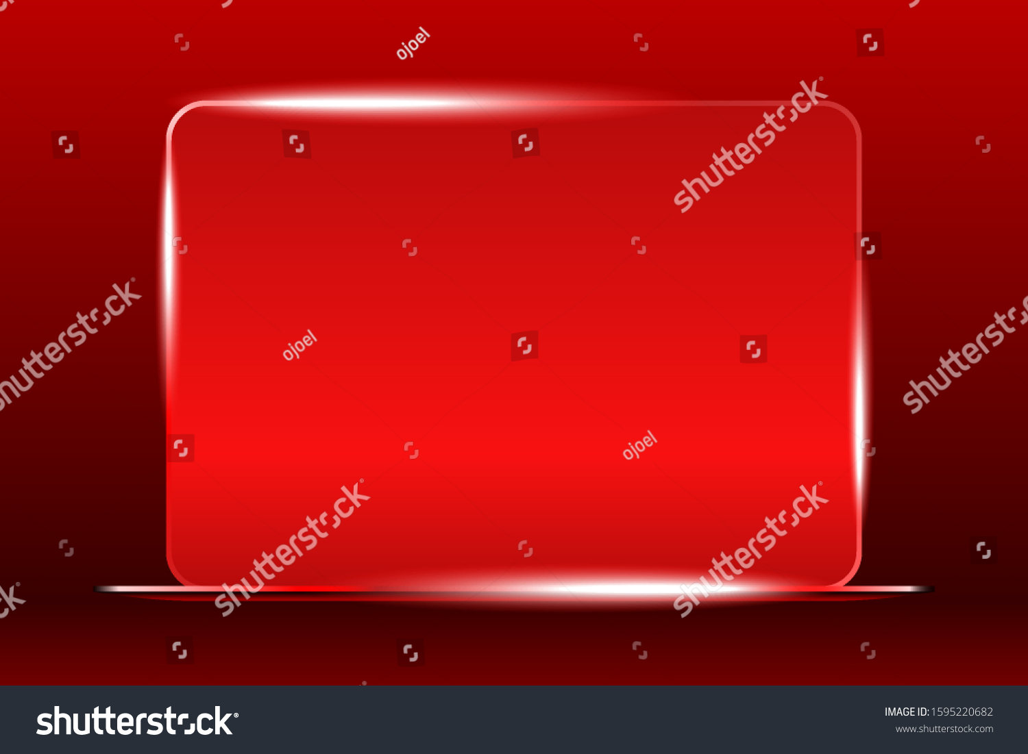 Red Laptop Computer Blank Red Screen Stock Vector (Royalty Free