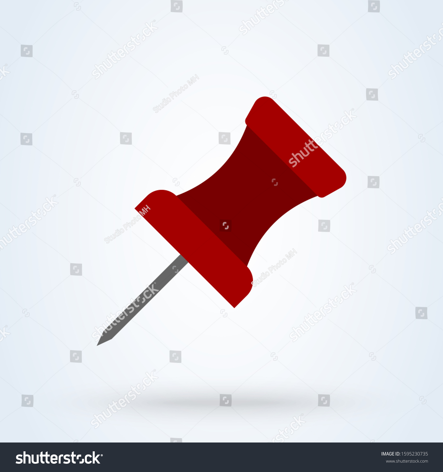 Push Pin Flat Modern Design Illustration Stock Illustration 1595230735 Push Pin Flat Modern Design Illustration Stock Illustration 1595230735
