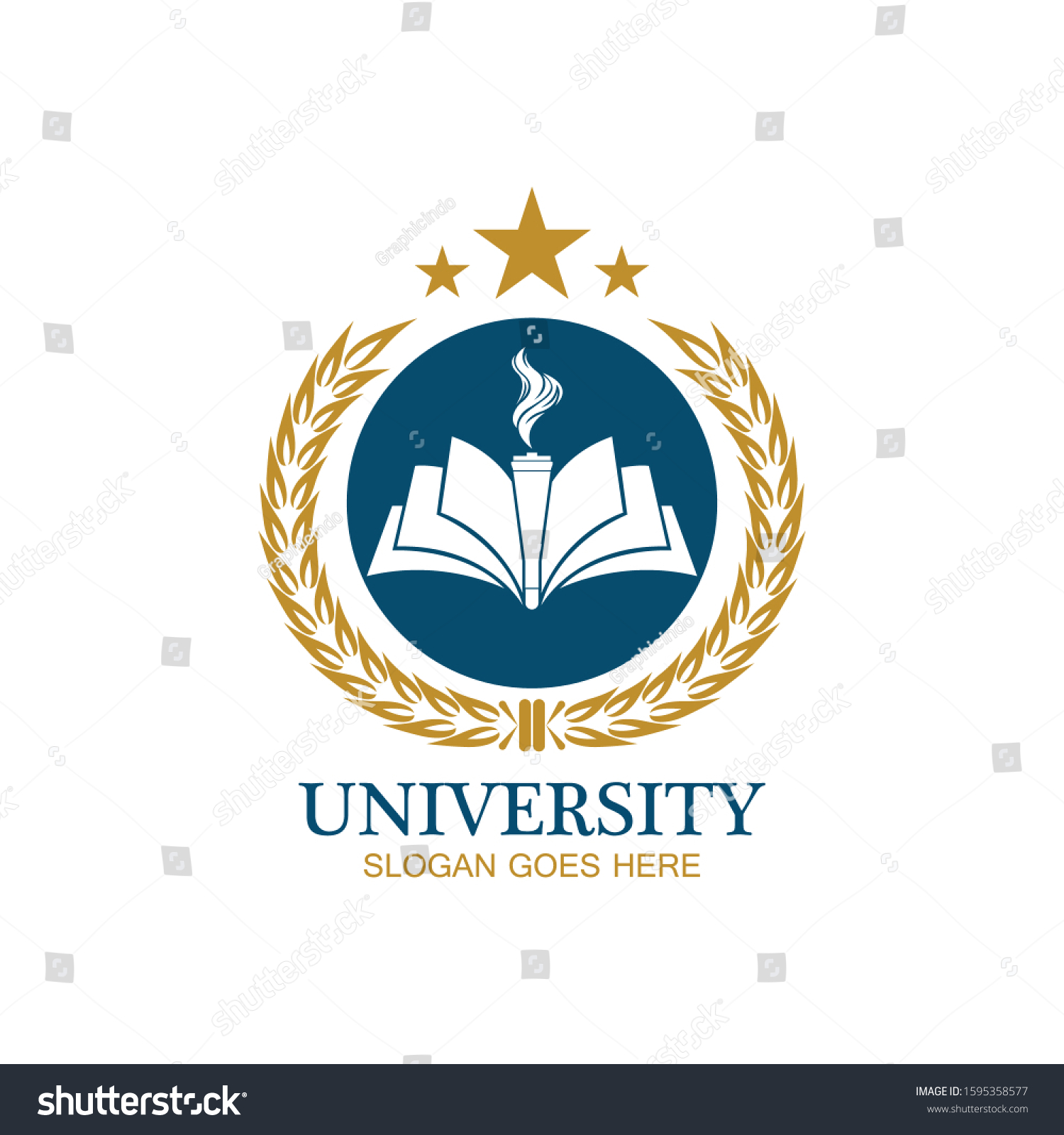 University Academy School Course Logo Design Stock Vector (Royalty Free ...