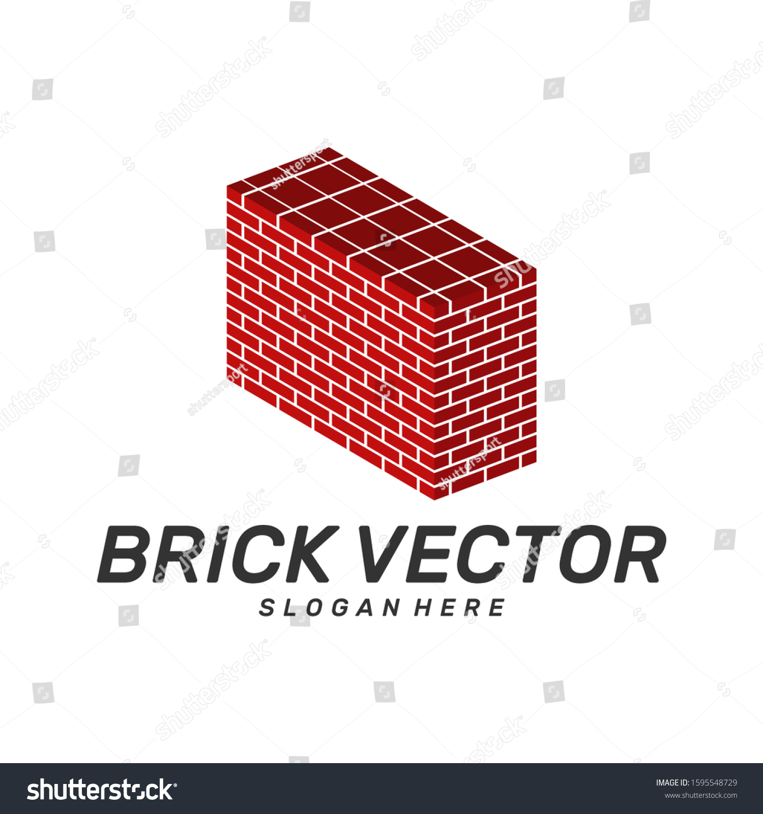 Brick Building Logo Design Vector Brickwork Stock Vector (Royalty Free ...