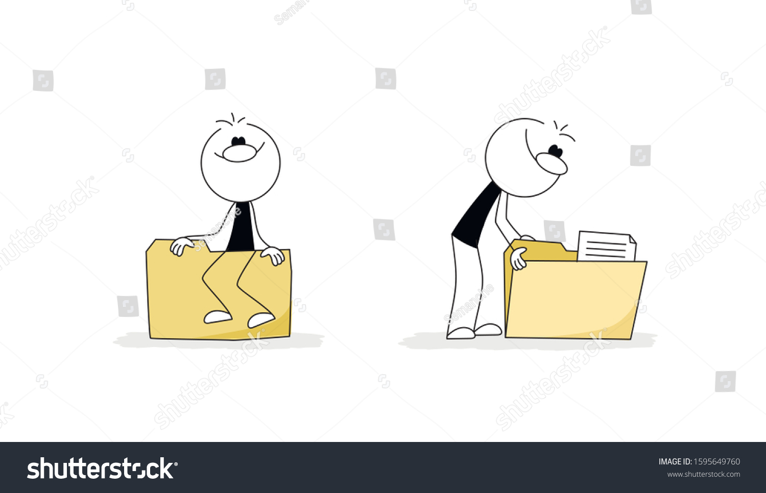 Doodle Stick Figure Office Worker Clerk Stock Vector (Royalty Free ...