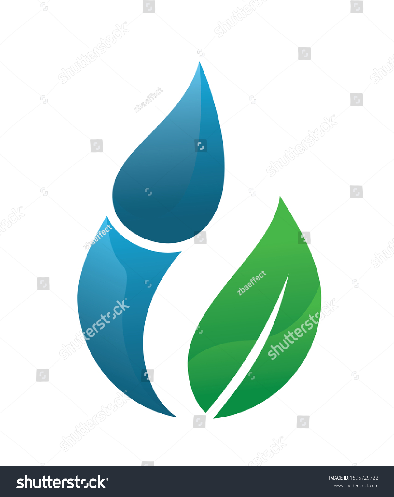 Water Green Logo Icon Water Green Stock Vector (Royalty Free ...