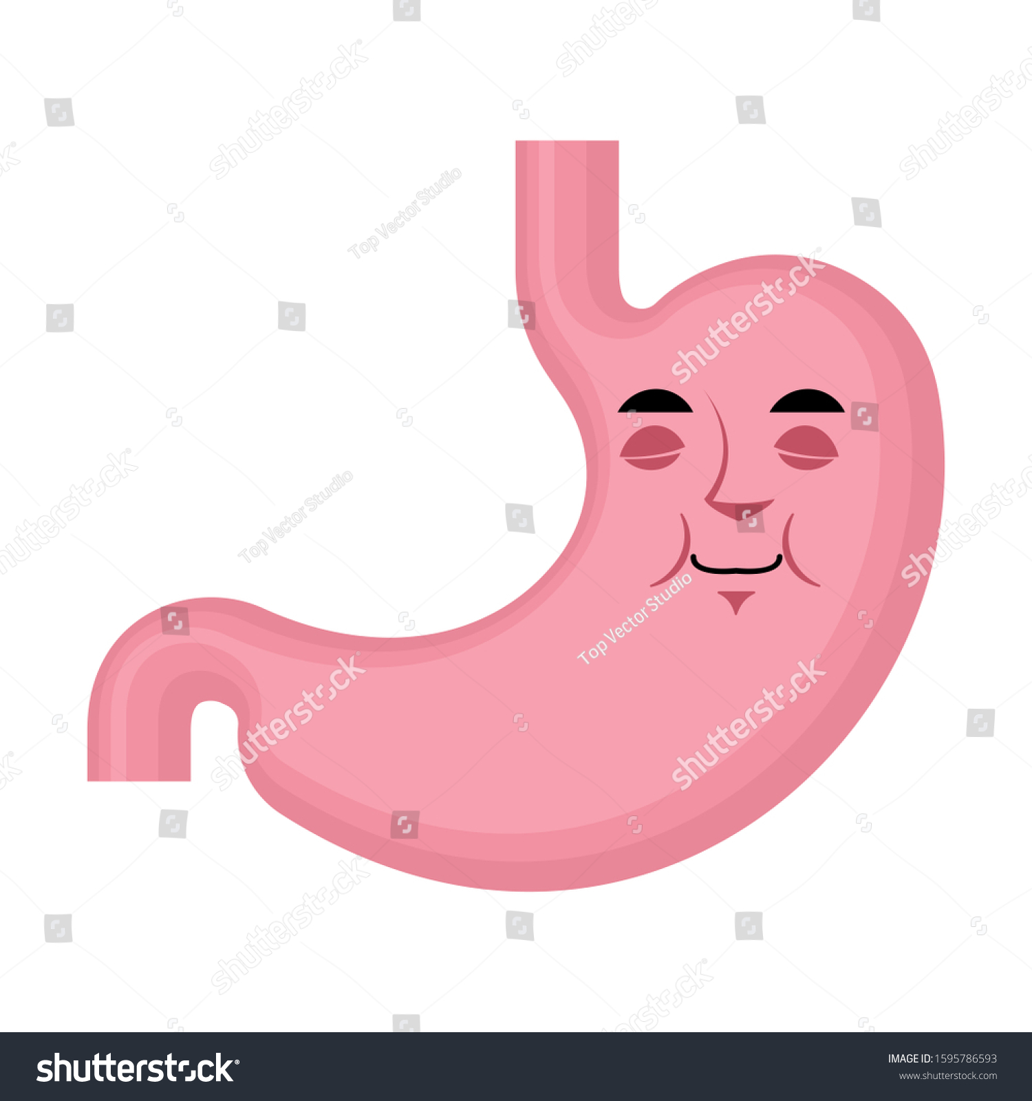 Stomach Sleeping Emoji Face Avatar Belly Stock Illustration 1595786593 ...