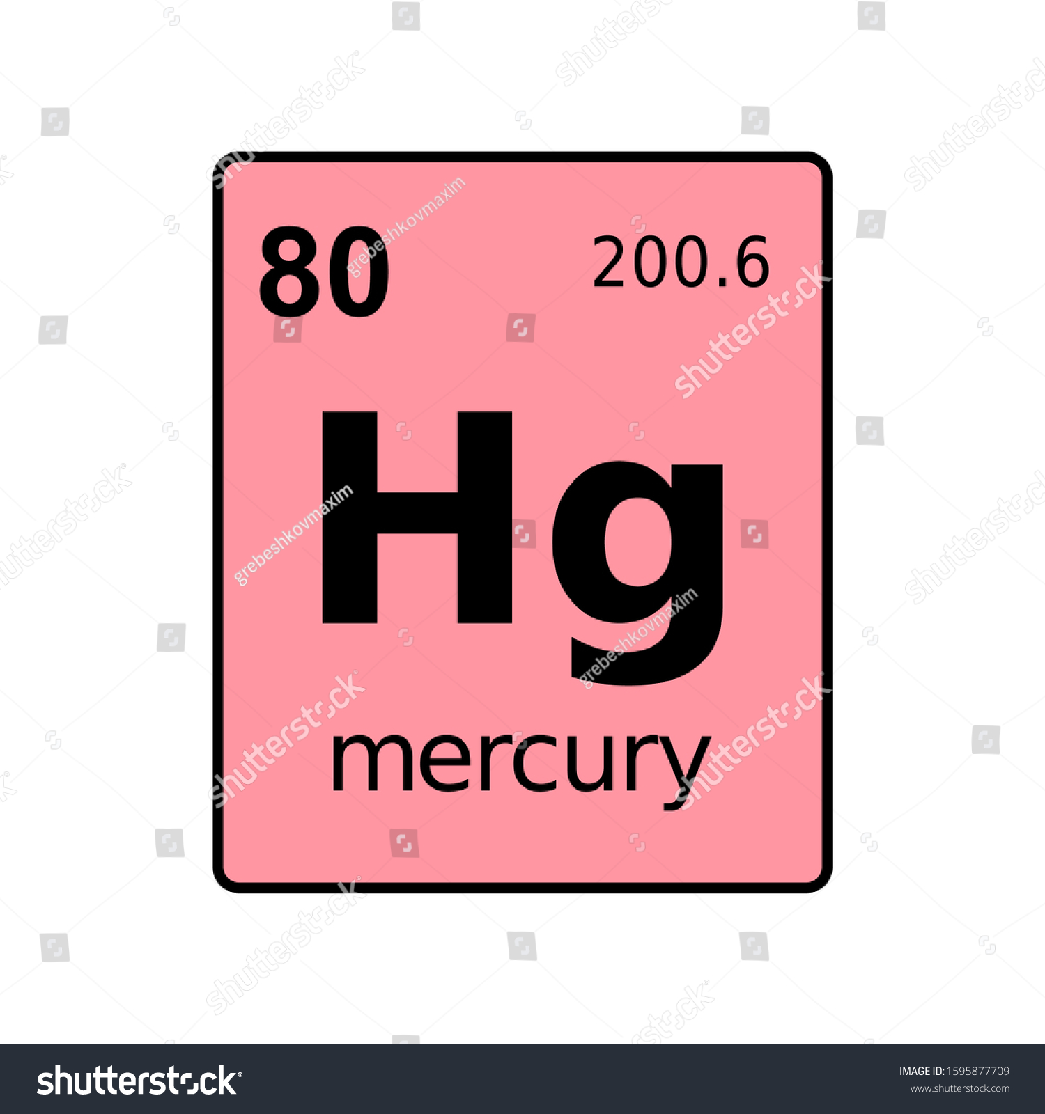 Mercury Chemical Element Periodic Table Sign Stock Vector (Royalty Free ...