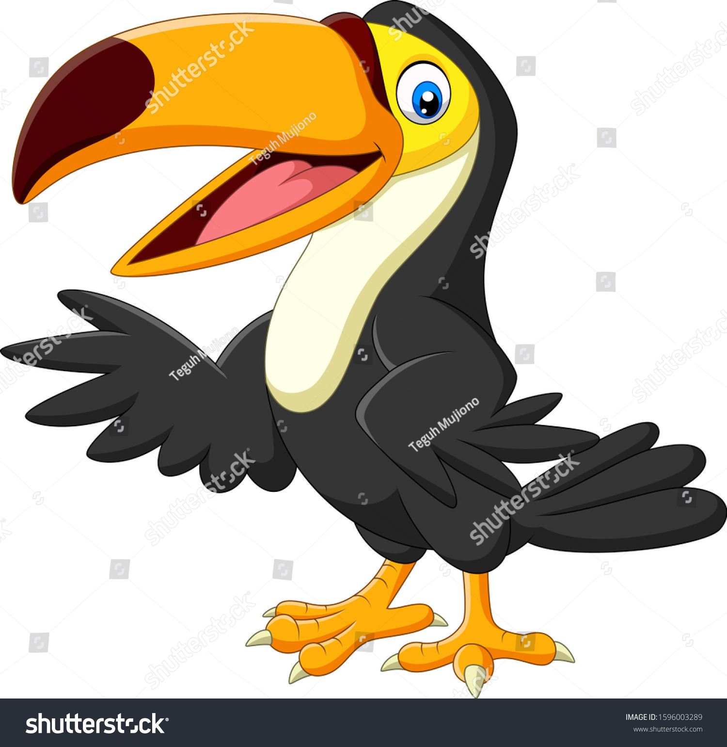 Cartoon Toucan Isolated On White Background Stock Vector (Royalty Free ...