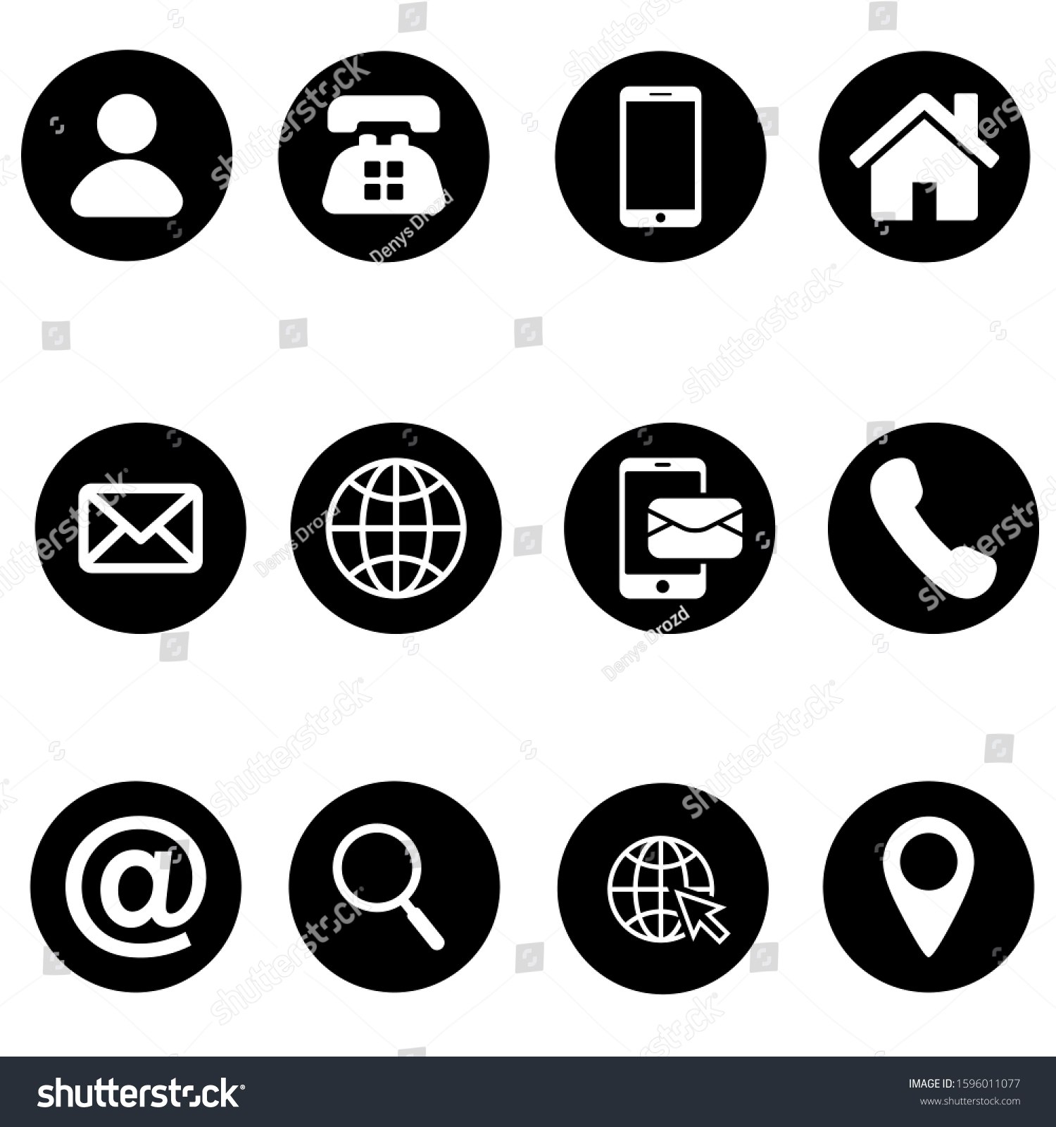 Contact Us Icons Vector Set Web Stock Vector (Royalty Free) 1596011077 ...