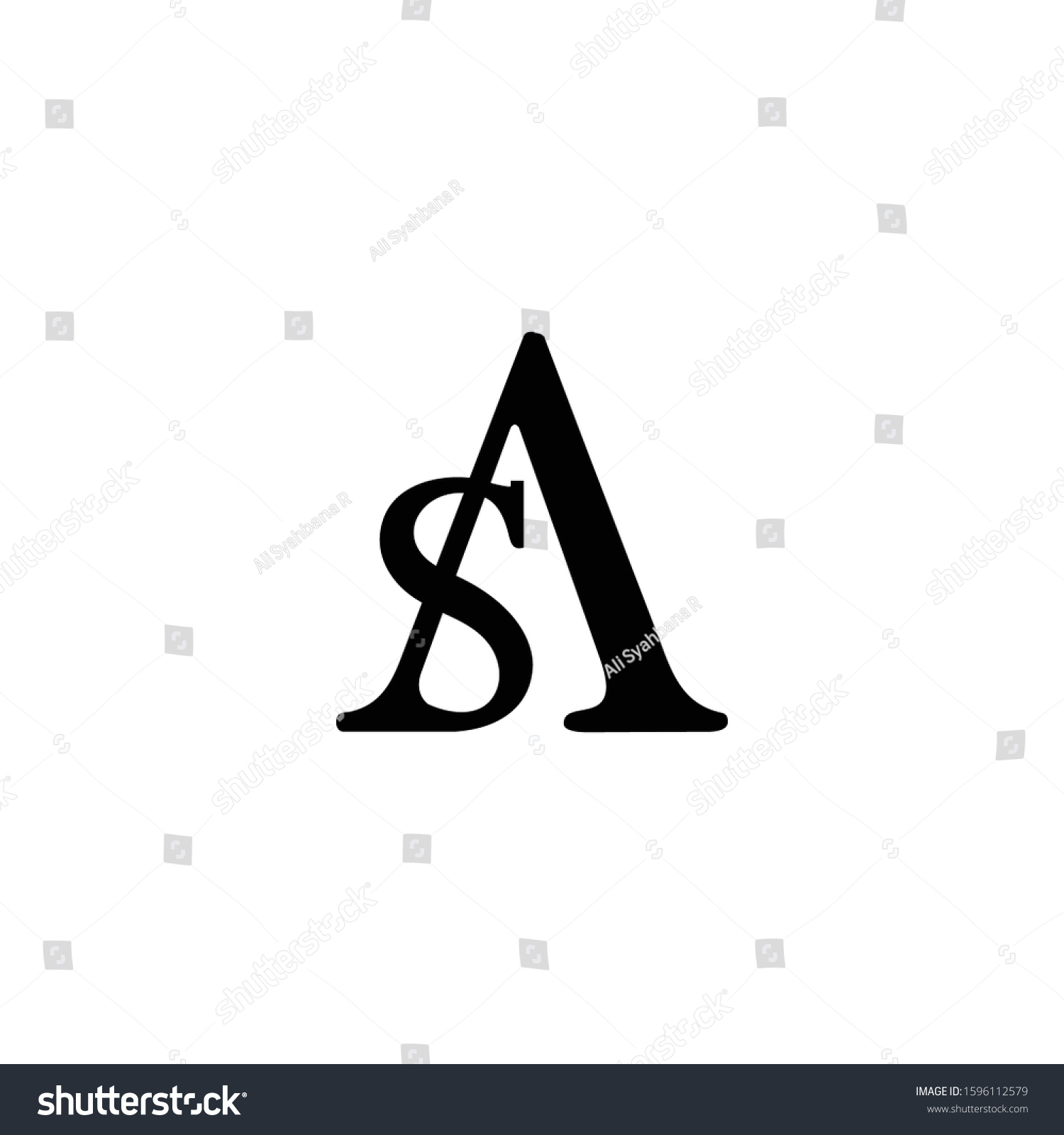 Design Black White Logo Initial Simple Stock Vector (Royalty Free ...