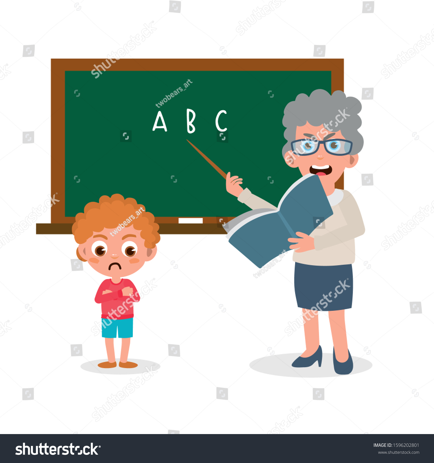 teacher scolding student clipart for kids