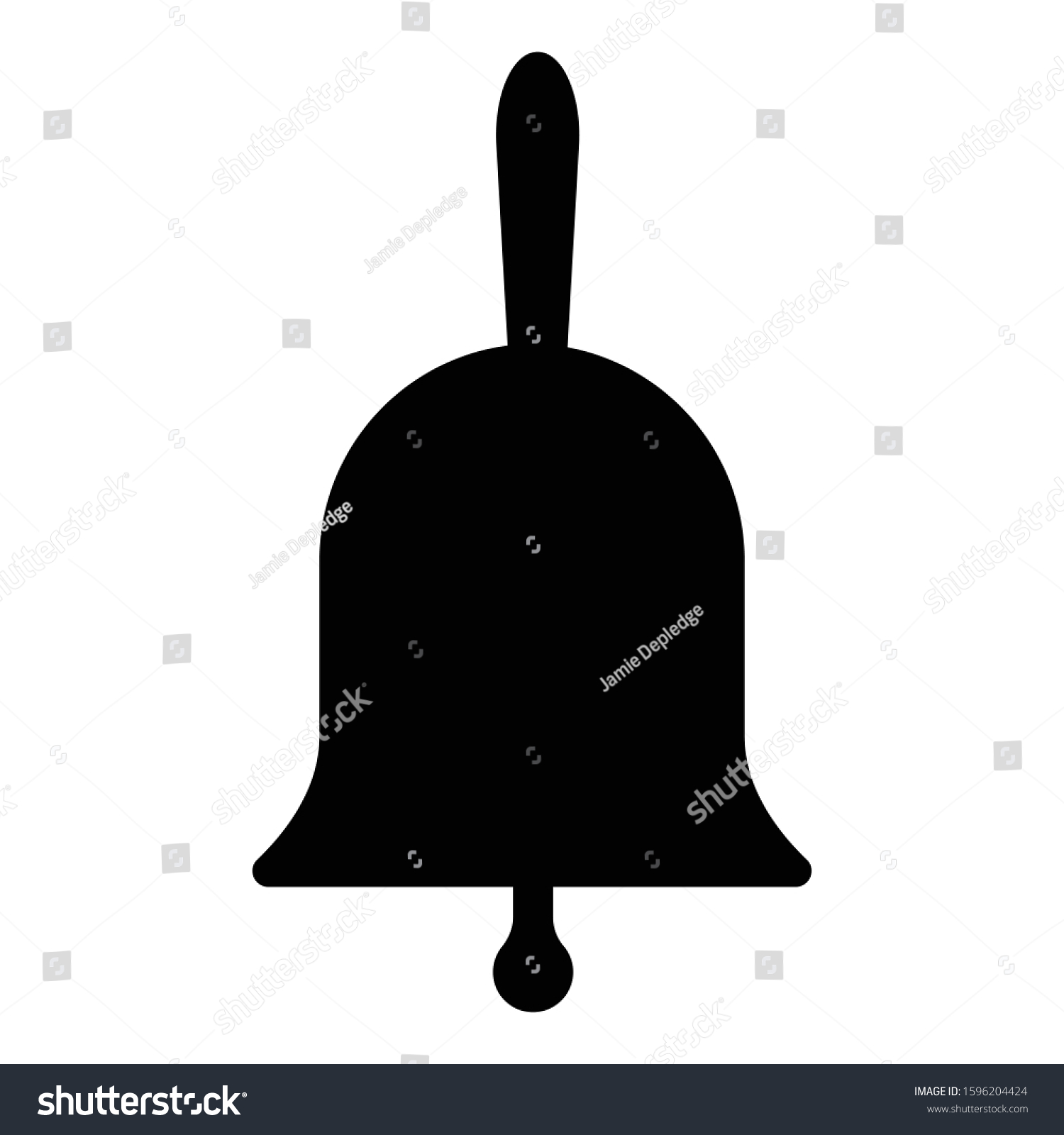 Black White Silhouette Large Bell Stock Vector (Royalty Free ...