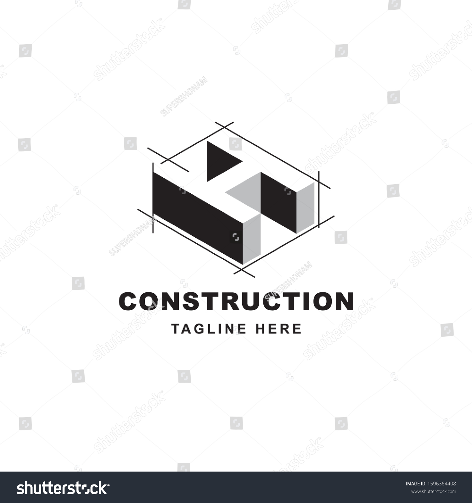 Construction Logo Design Letter H Shape Stock Vector Royalty Free