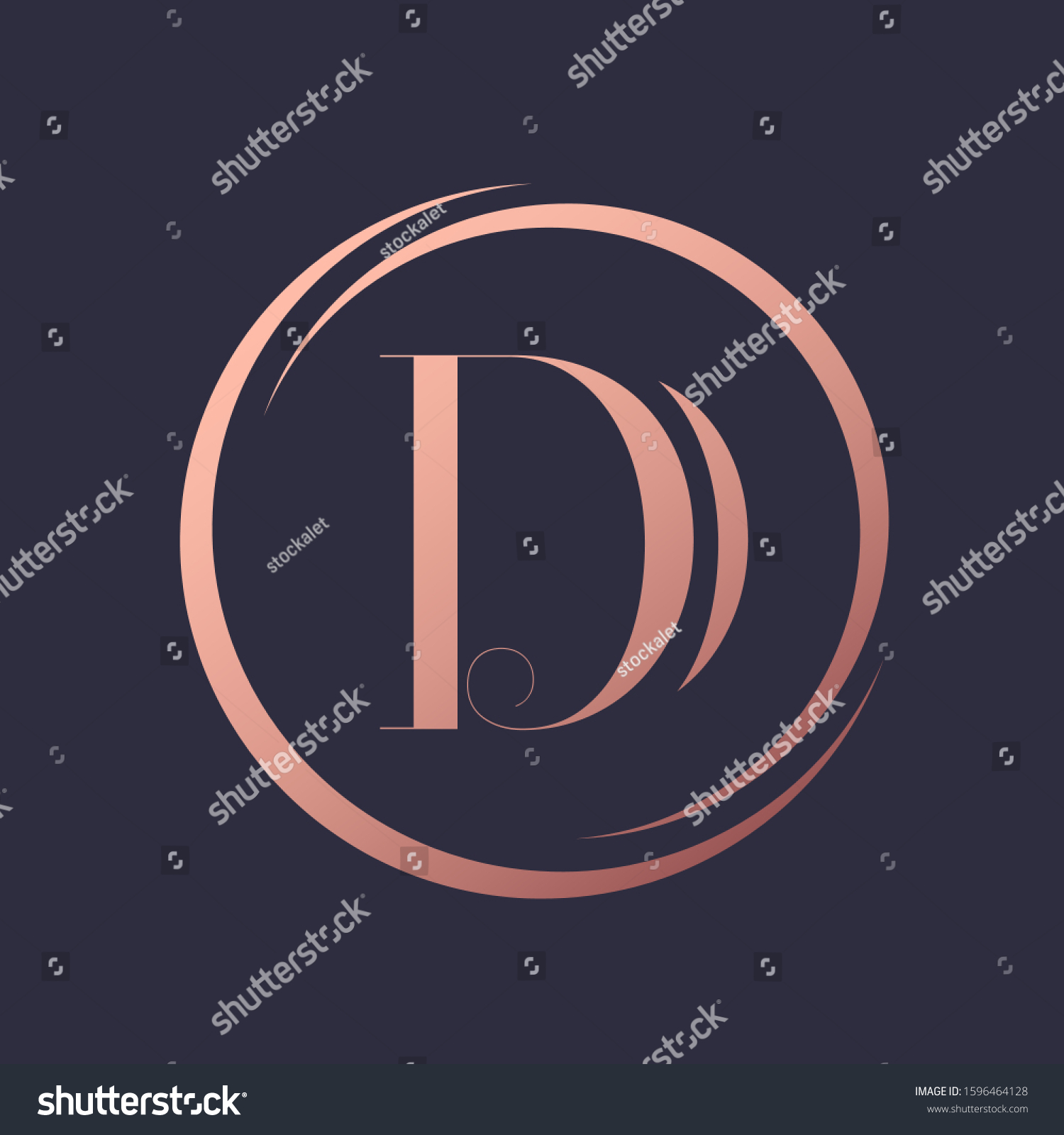 Dd Monogram Logo Circle Frametypographic Icon Shutterstock