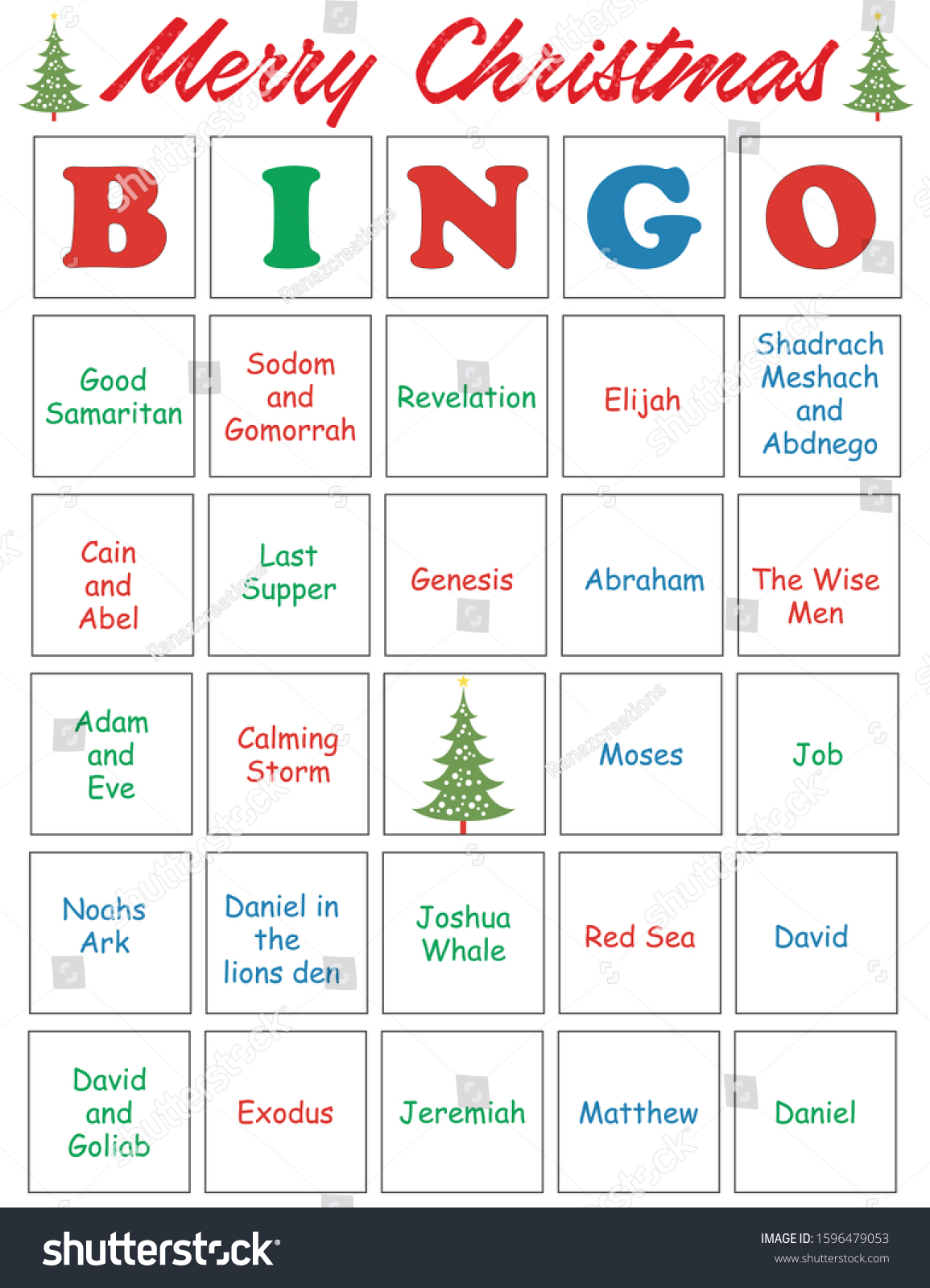 Merry Christmas Bingo Card Design Stock Vector (Royalty Free ...