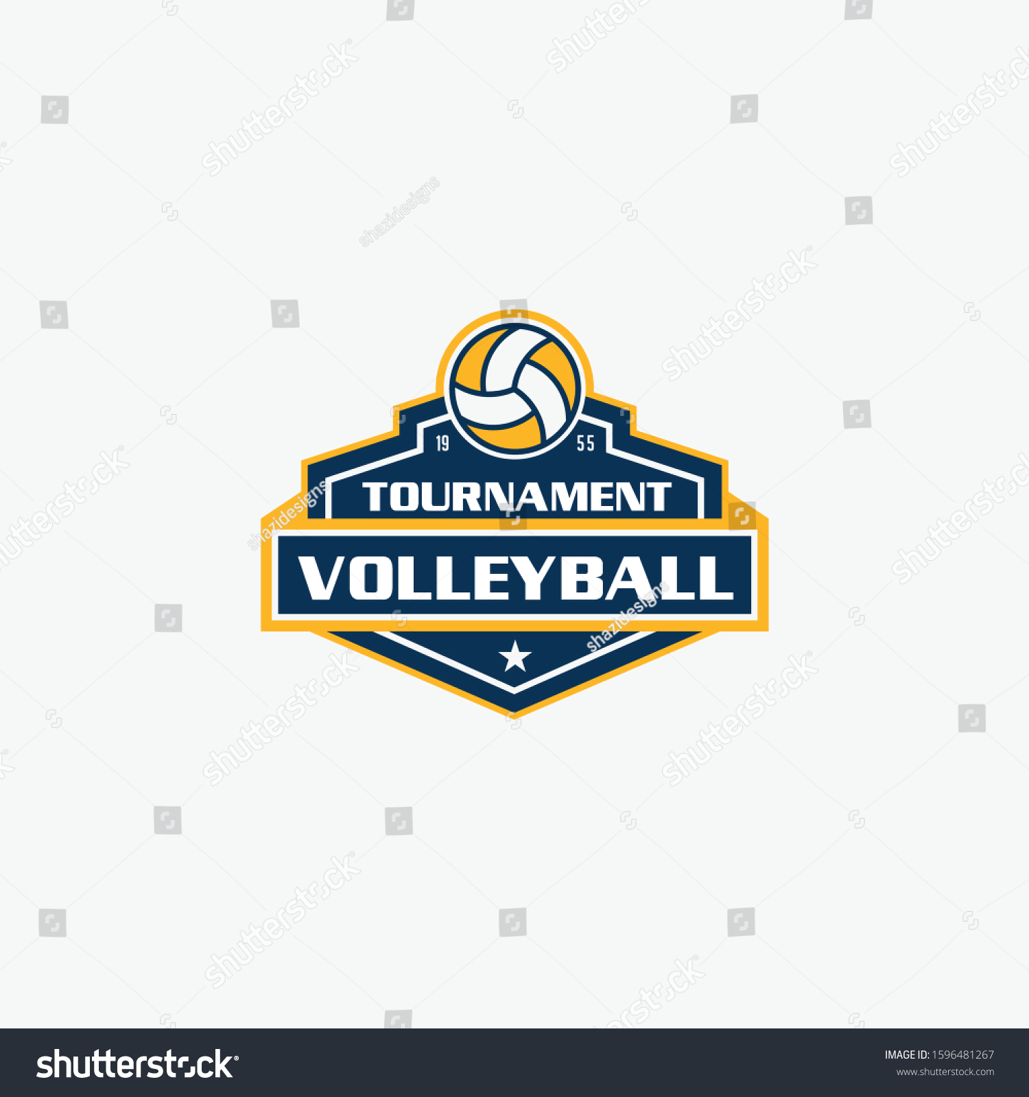 Volleyball Club Badges Logos Stock Vector (Royalty Free) 1596481267 ...