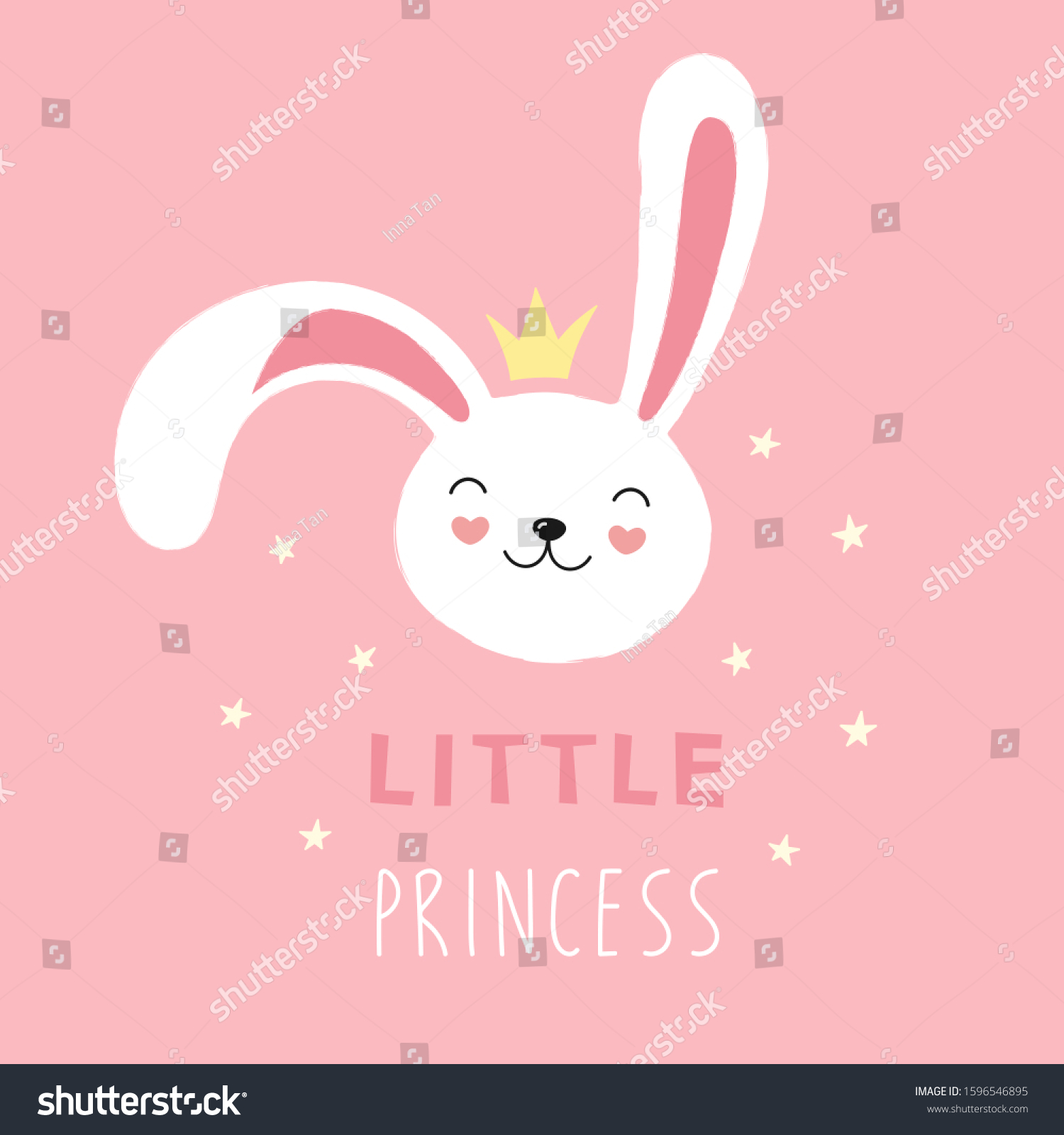 Cute Face White Rabbit Bunny Little Stock Vector (Royalty Free ...