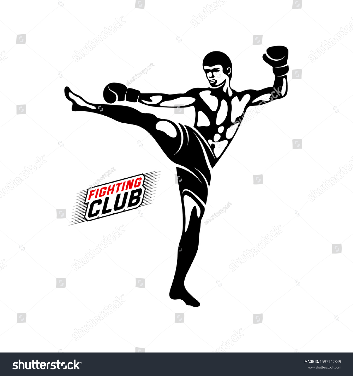 Boxing Logo Design Vector Template Muay Stock Vector (Royalty Free ...