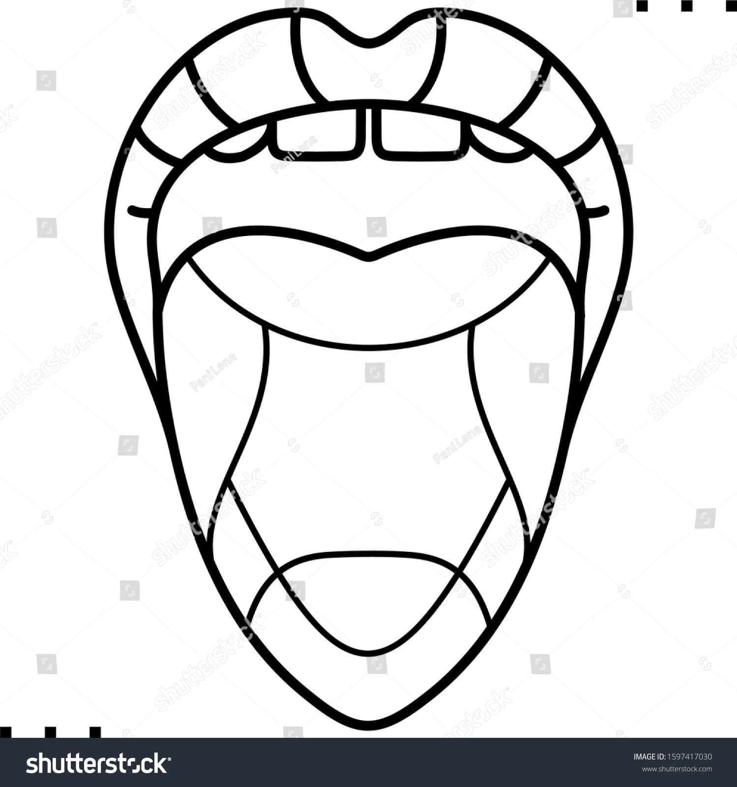 Vektor Stok Taste Zones Tongue Line Art Icon (Tanpa Royalti) 1597417030 ...