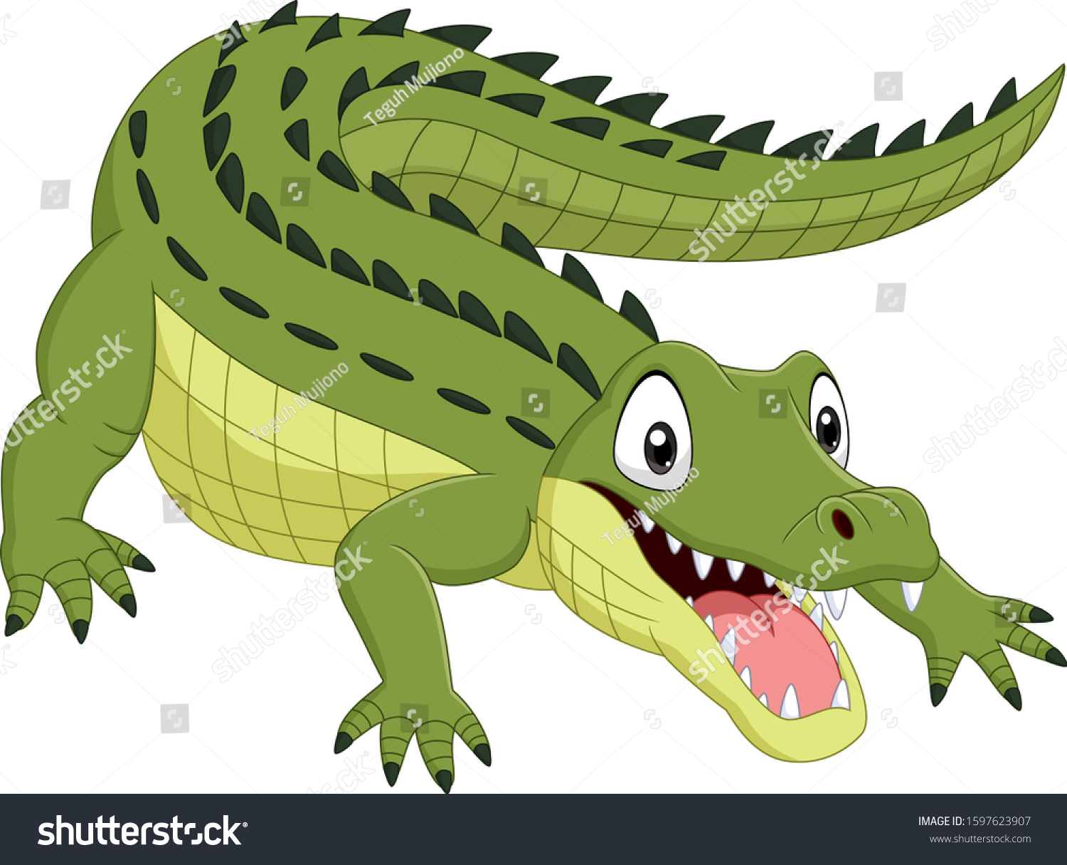 Cartoon Crocodile Isolated On White Background Stock Vector (Royalty ...