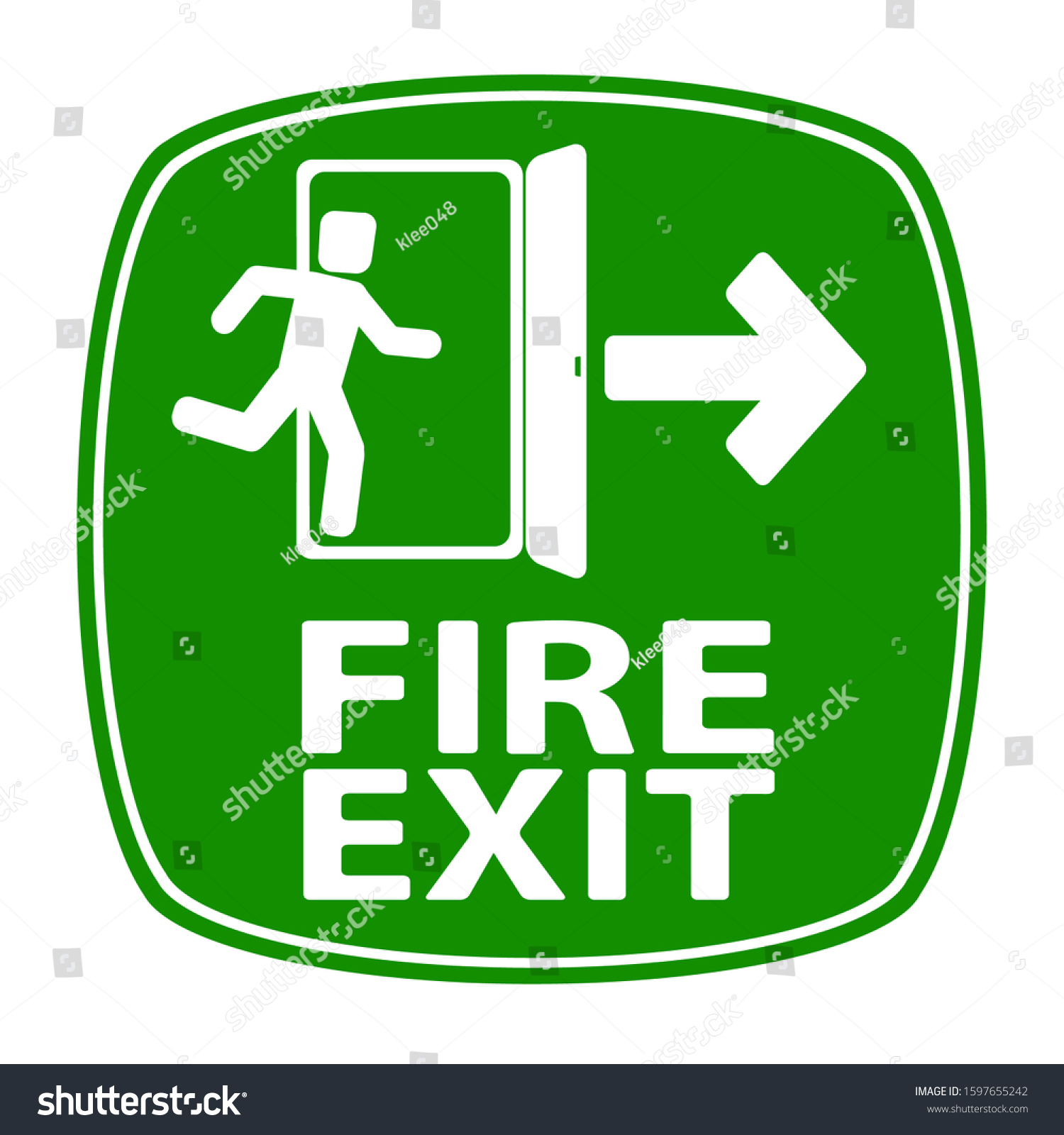 Emergency Exit Door Sign Vector Icon Stock Vector (Royalty Free ...