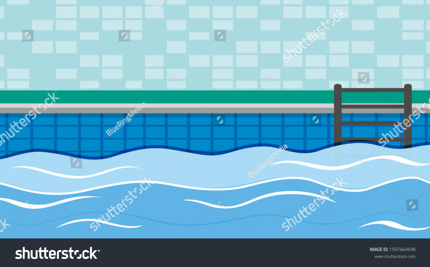 Background Scene Swimming Pool No People Stock Vector (Royalty Free ...