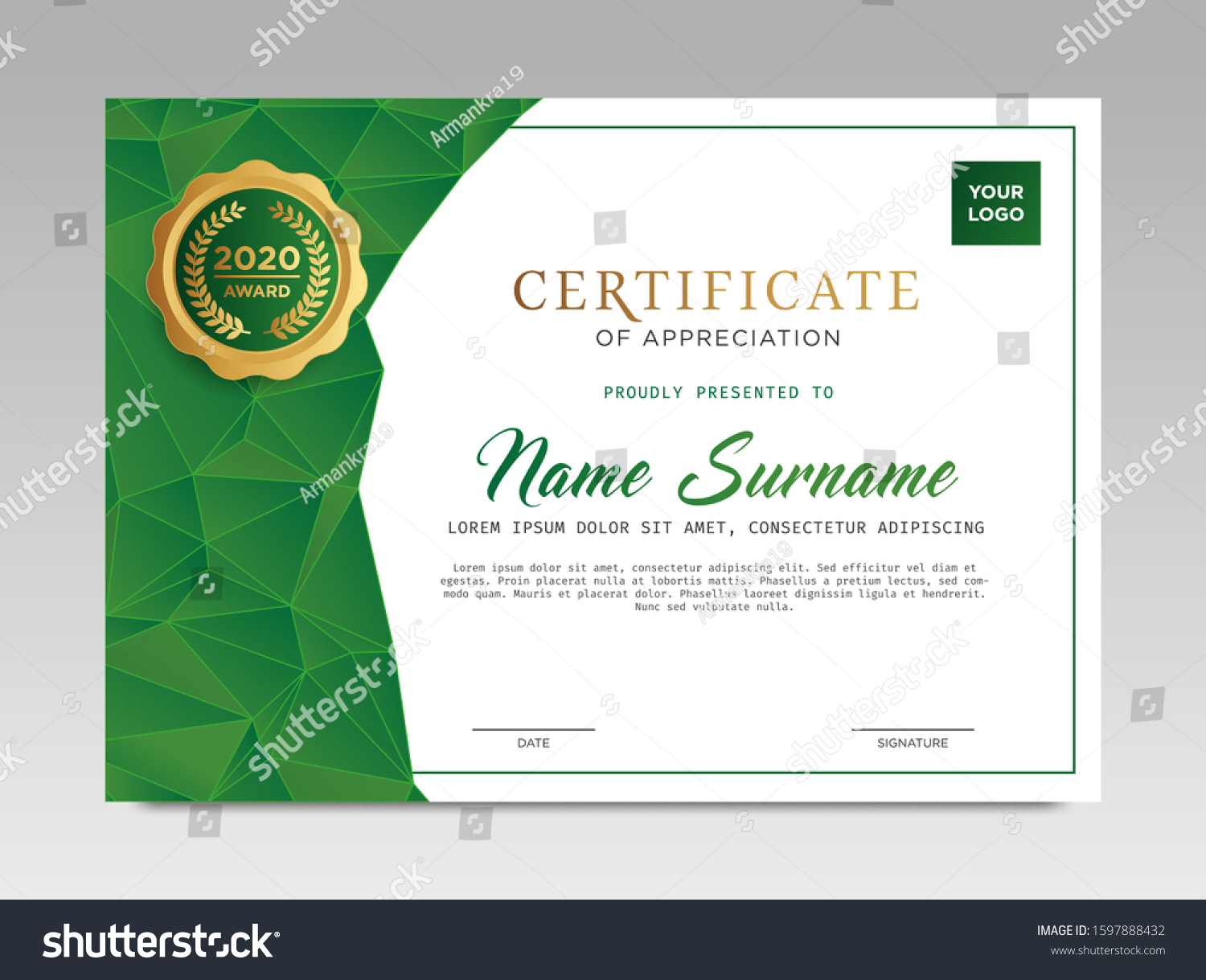 Certificate Template Awards Diploma Background Vector Stock Vector ...