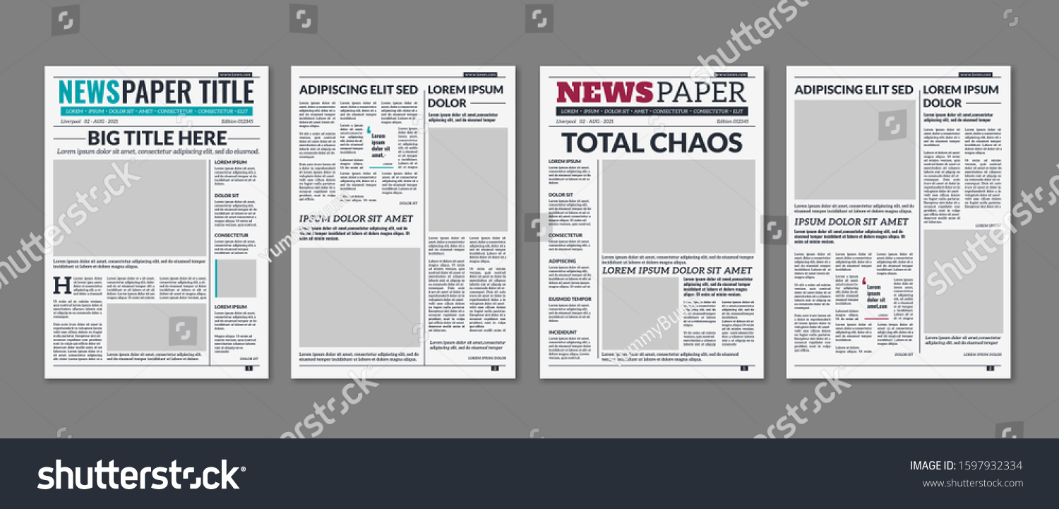 Newspaper Column Printed Sheet News Paper Stock Vector (Royalty Free ...