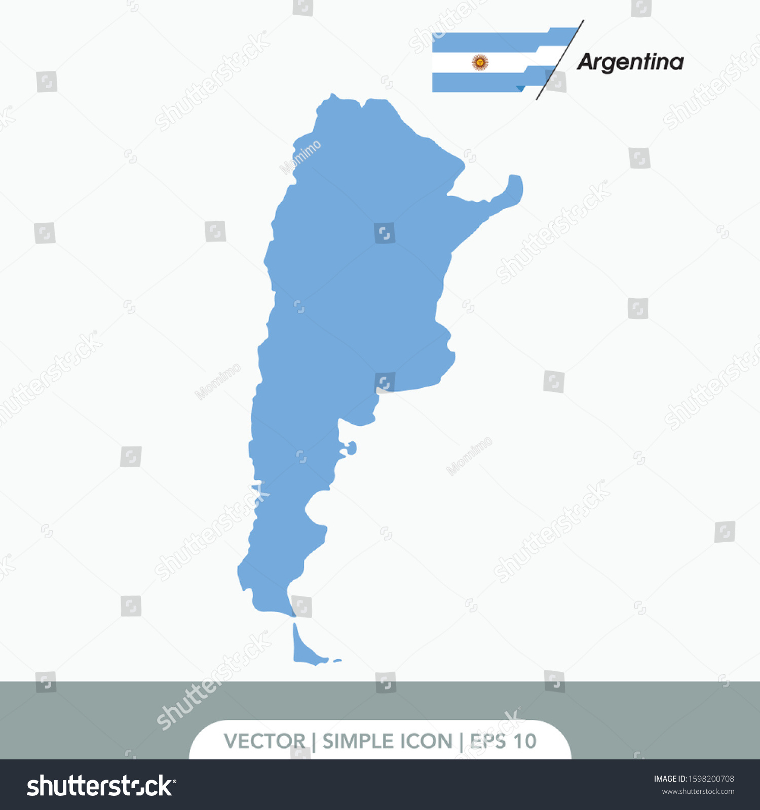 Argentina Map Vector Flag Template Stock Vector (Royalty Free ...