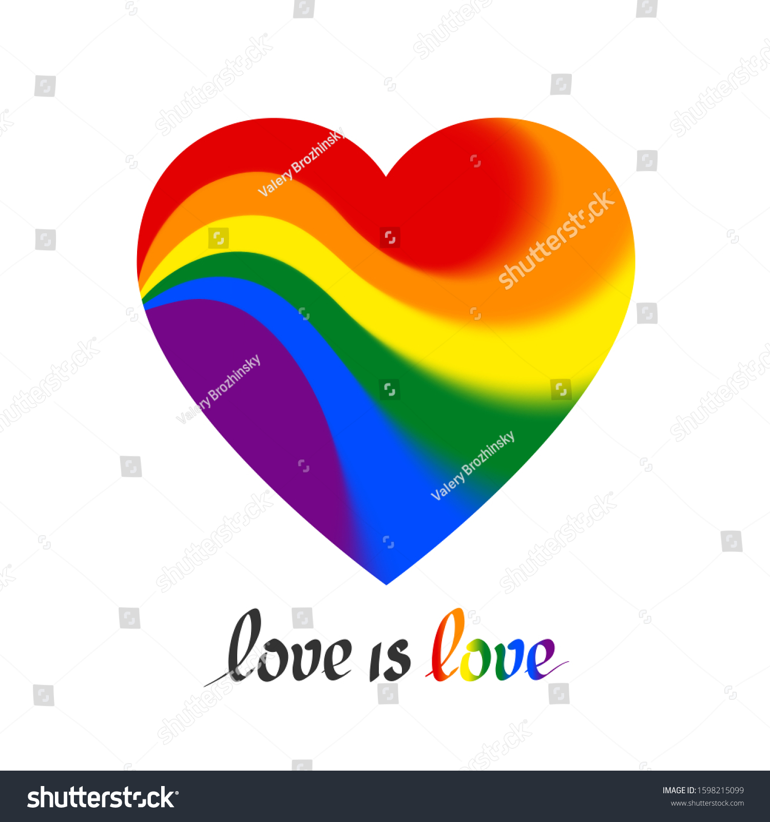 Lgbt Concept Heart Shape Lgbtq Flag Stock Illustration 1598215099 ...