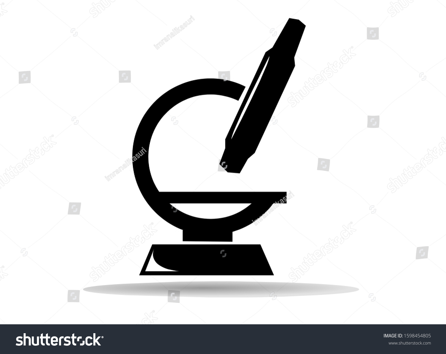 Microscope Medical Icon Trendy Flat Style Stock Illustration 1598454805 ...