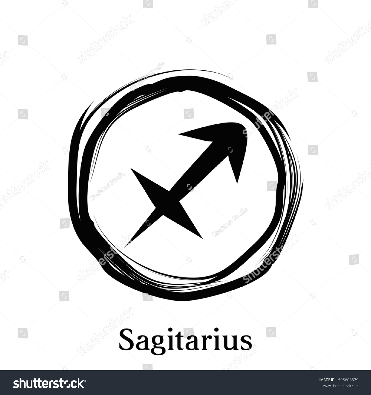 Sagitarius Zodiac Circle Symbols Astrology Constellation Stock Vector 