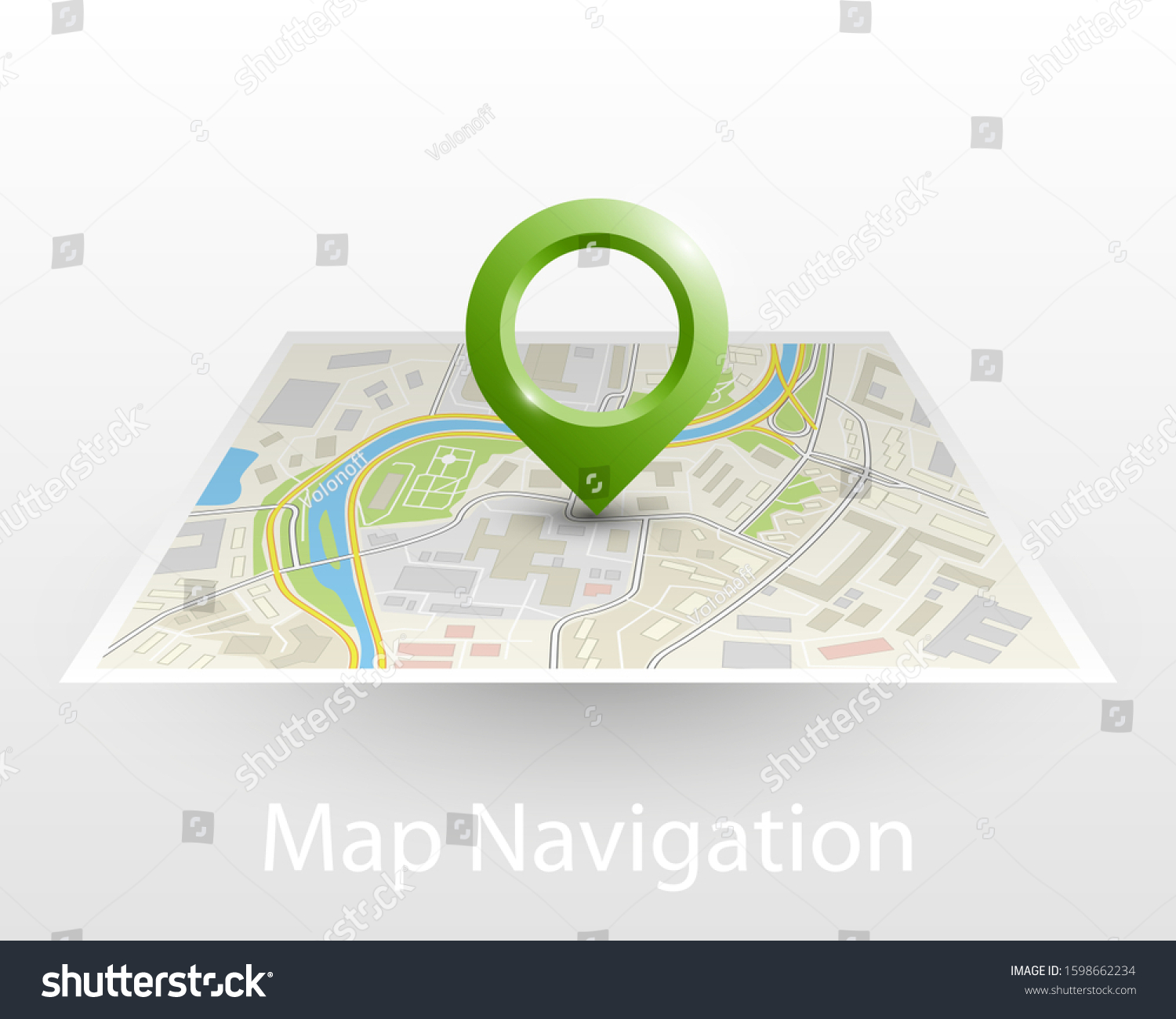 City Map Navigation Pointer Color Point Stock Illustration 1598662234 ...