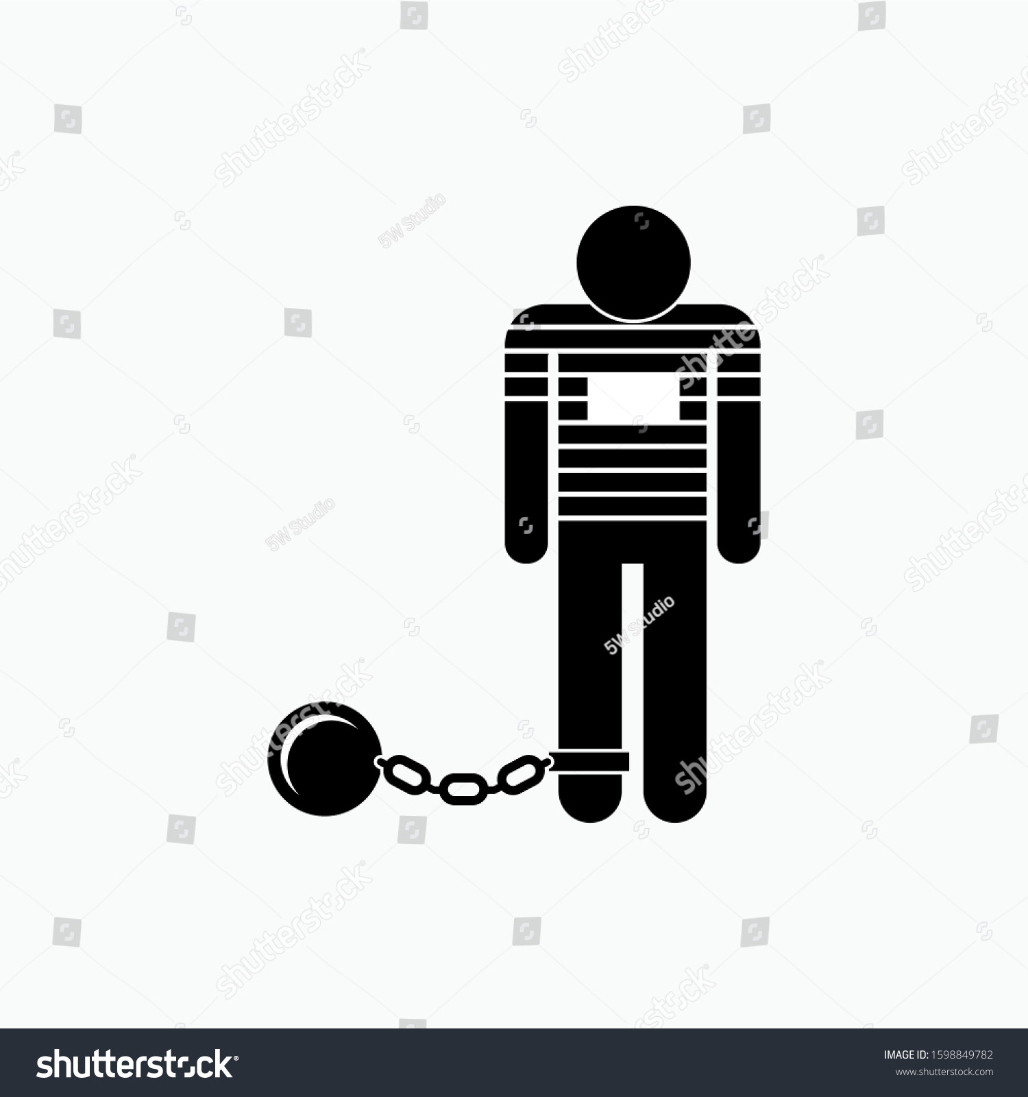 Prisoner Icon Convict Illustration Simple Vector Stock Vector (Royalty ...