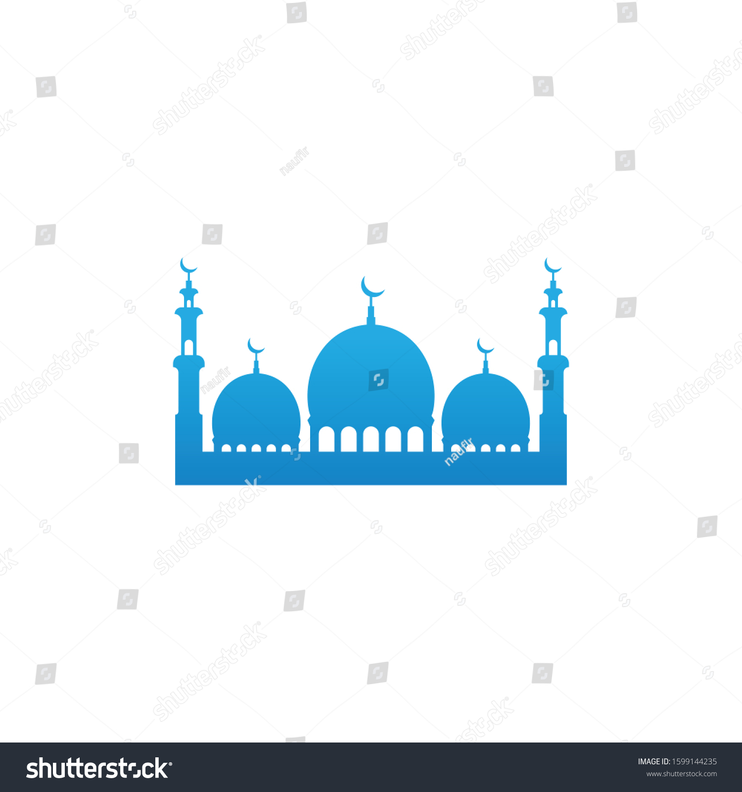 Blue Mosque Logo Icon Vector Stock Vector (Royalty Free) 1599144235 ...