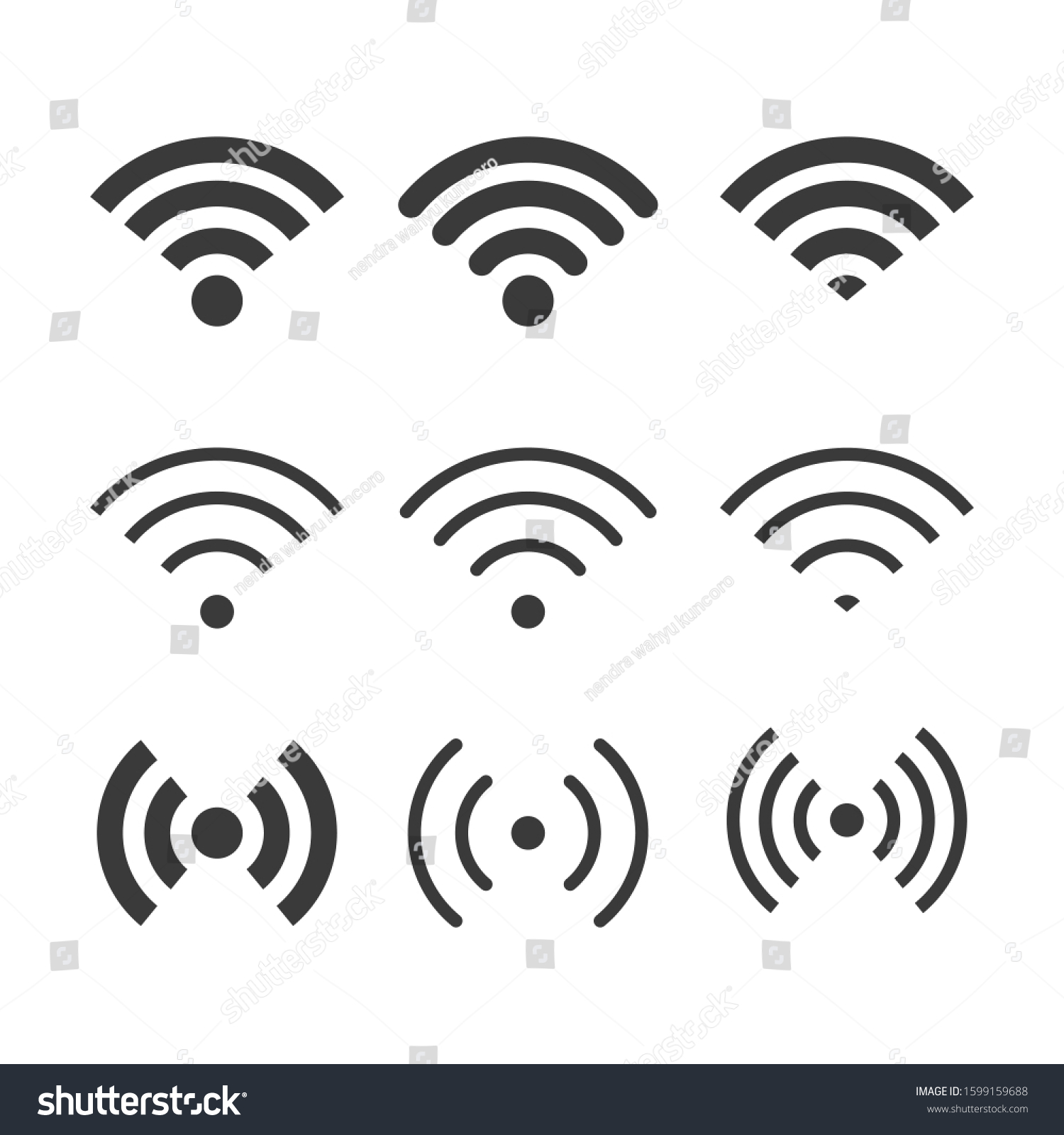 Set Various Signal Indicator Wireless Signal Stock Vector (royalty Free 